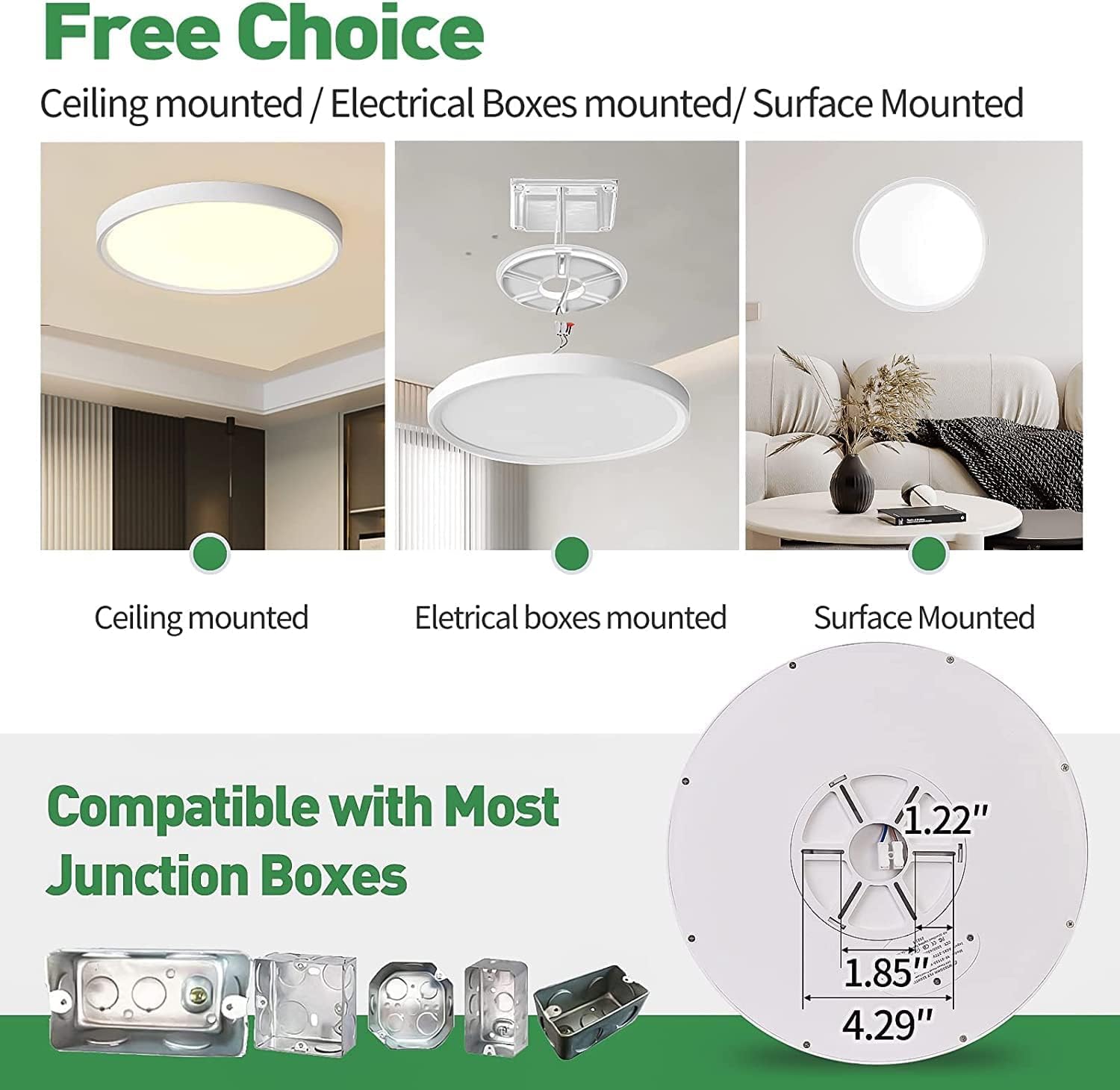 Dimmable 9 Inch Led Flush Mount Ceiling Light, 2700K/3000K/4000K/5000K/6000K Cct Selectable,18W 1860Lm Round Flat Panel Light Lo