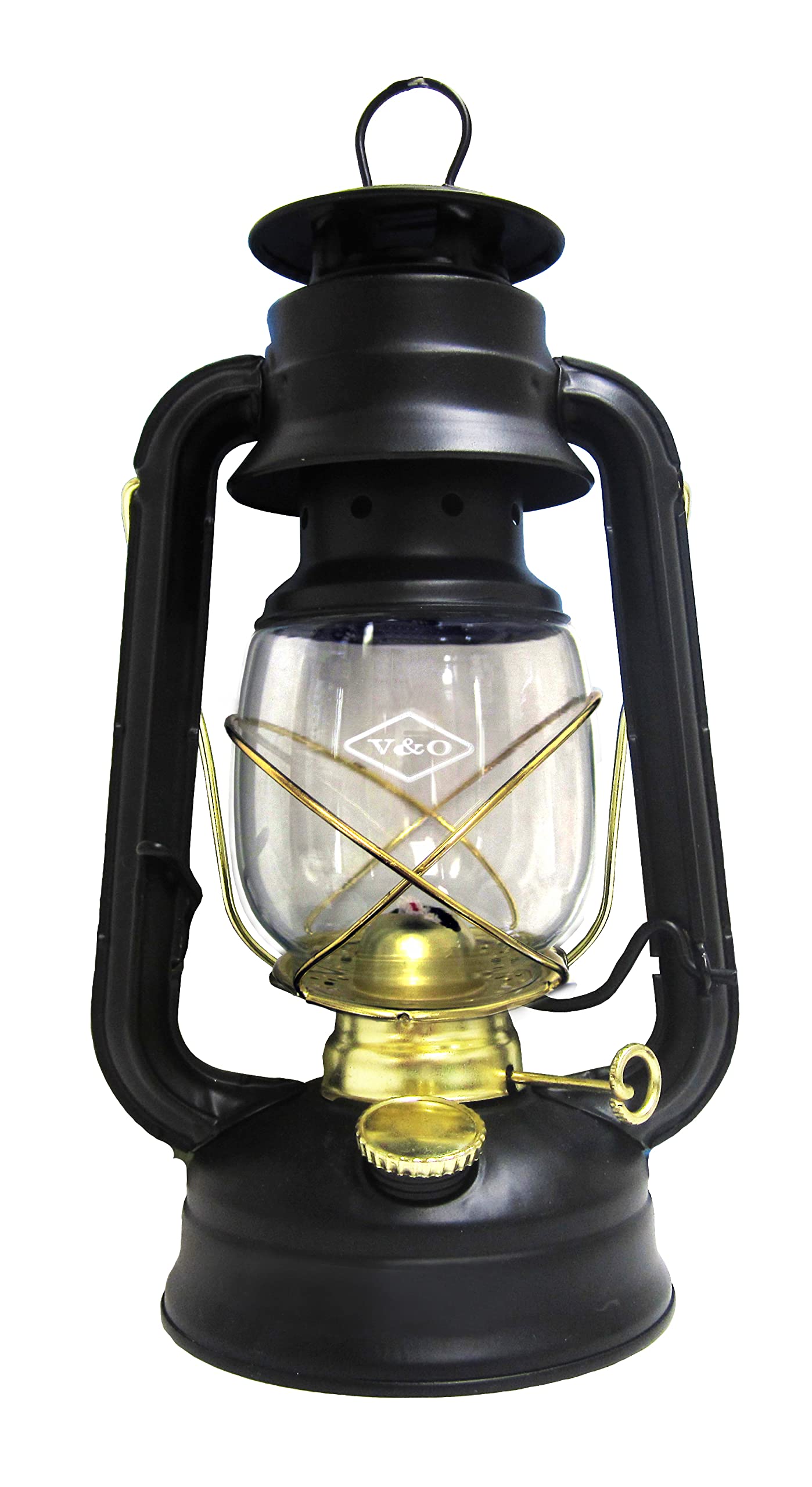 Glo Brite by 21st Century 210-76000 Centennial Gold Trim Oil Lantern, Black