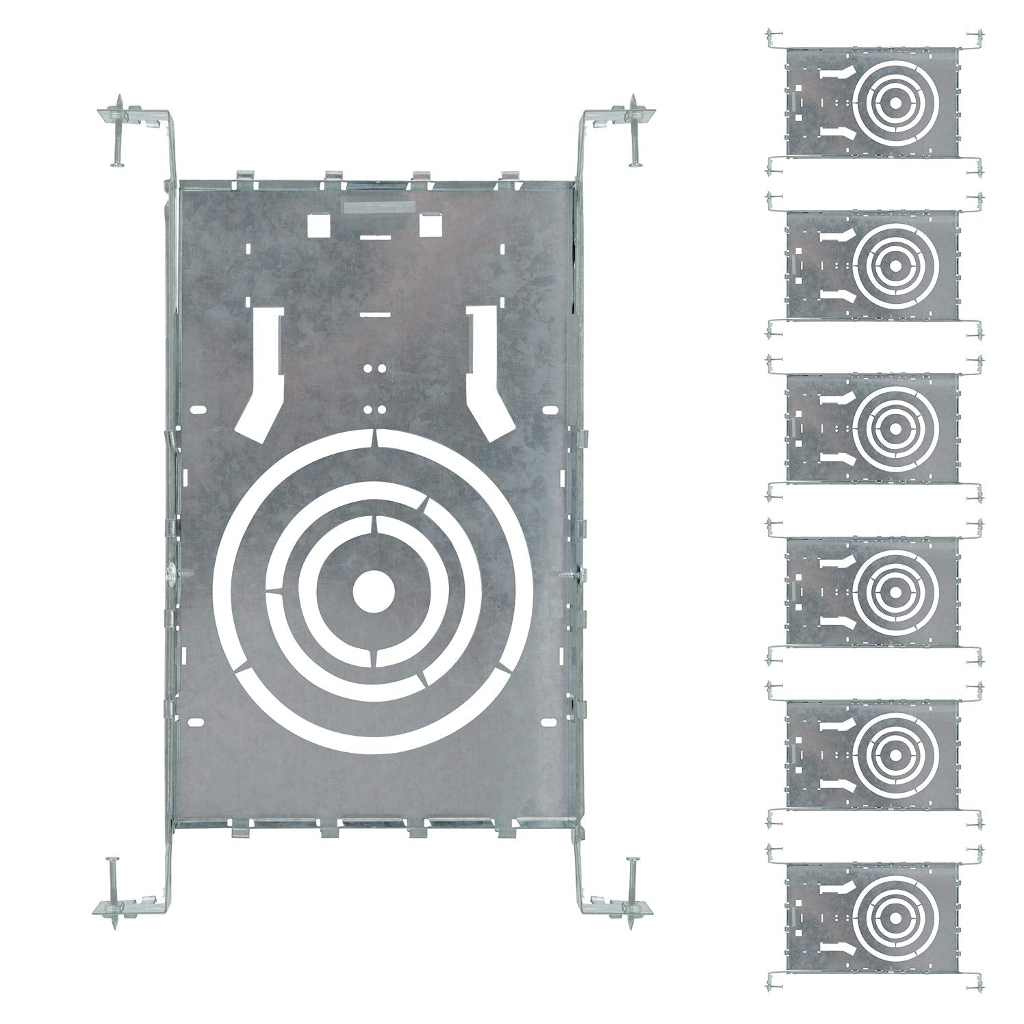 ASD New Construction Mounting Plate with Round Holes - 3/4/6 Inch Adjustable LED Recessed Lighting Housing with Extendable Hange