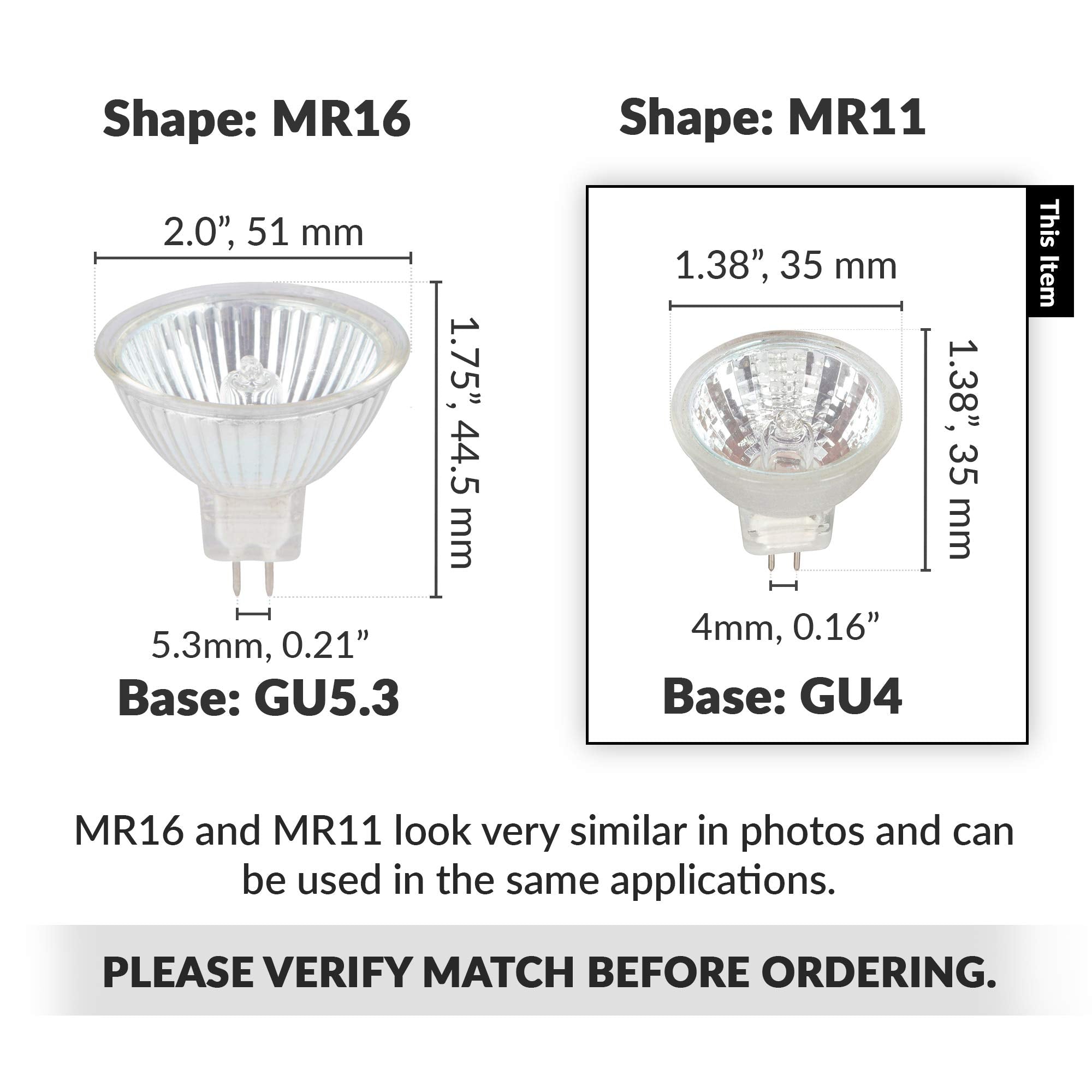 Simba Lighting 10 Watt 12 Volt Mr11 Halogen Spotlight Bulbs (2 Pack) 2-Pin 110Lm 30 Beam Angle For Accent, Track Light, And Fibe