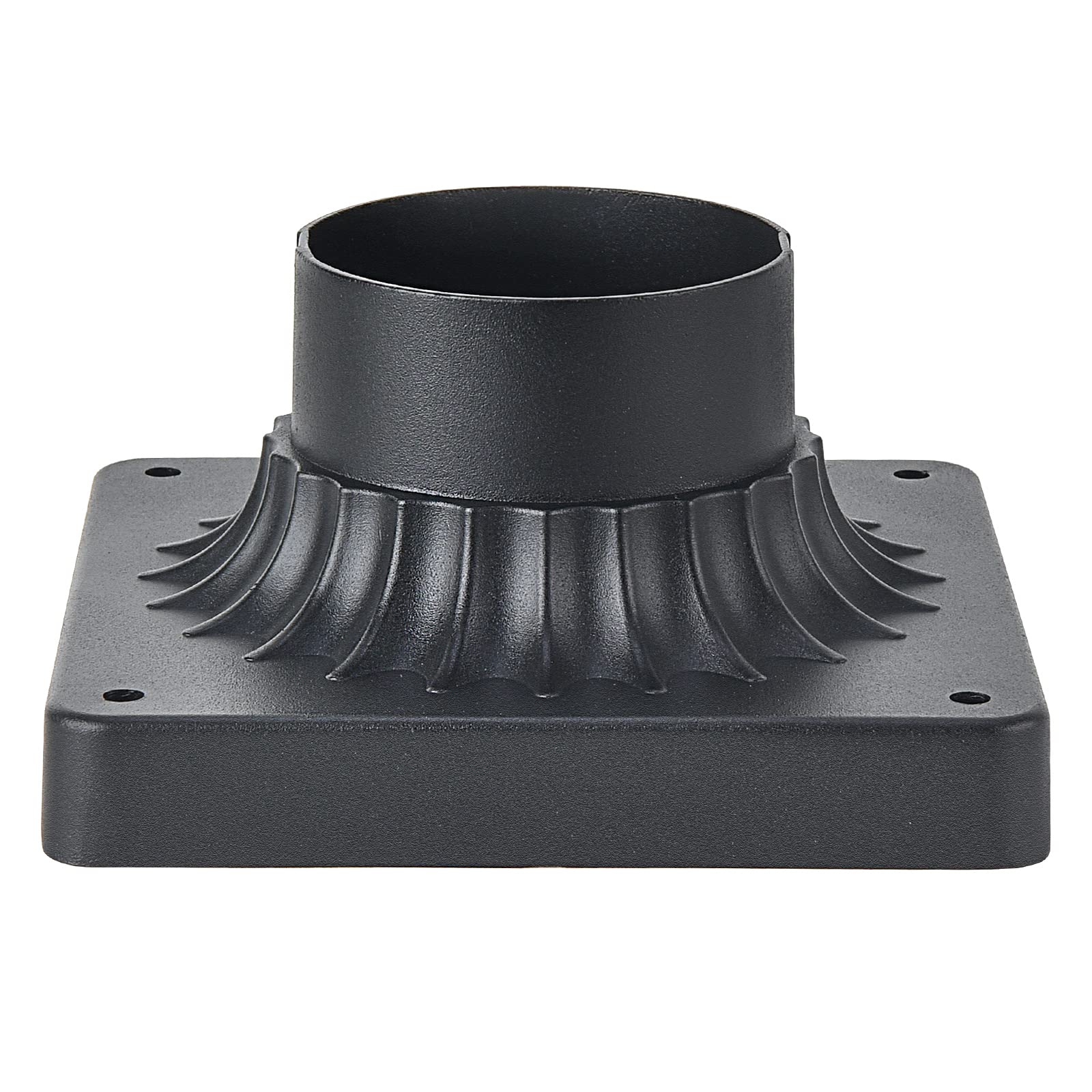Mrsconce Pier Mount Base 2 Pack , Cast Aluminum Outdoor Post Light Adapter For Deck Porch Patio In Black Finish 5.6'' W*5.6'' L