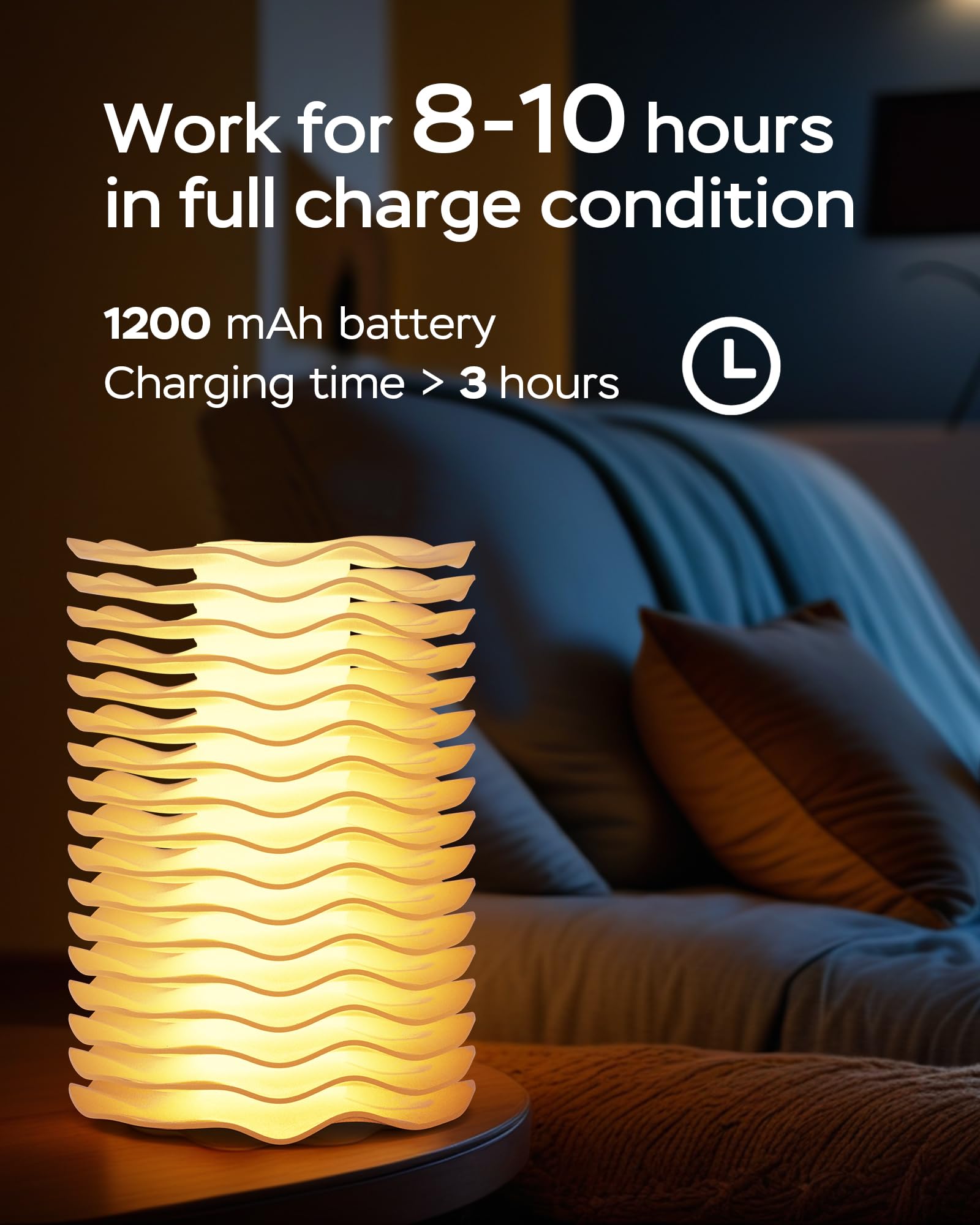 Gondinsky Touch Bedside Table Lamp,Rgb Mode Small Table Lamp, 8 Level Adjustable Brightness Led Nightstand Lamp For Bedroom, War