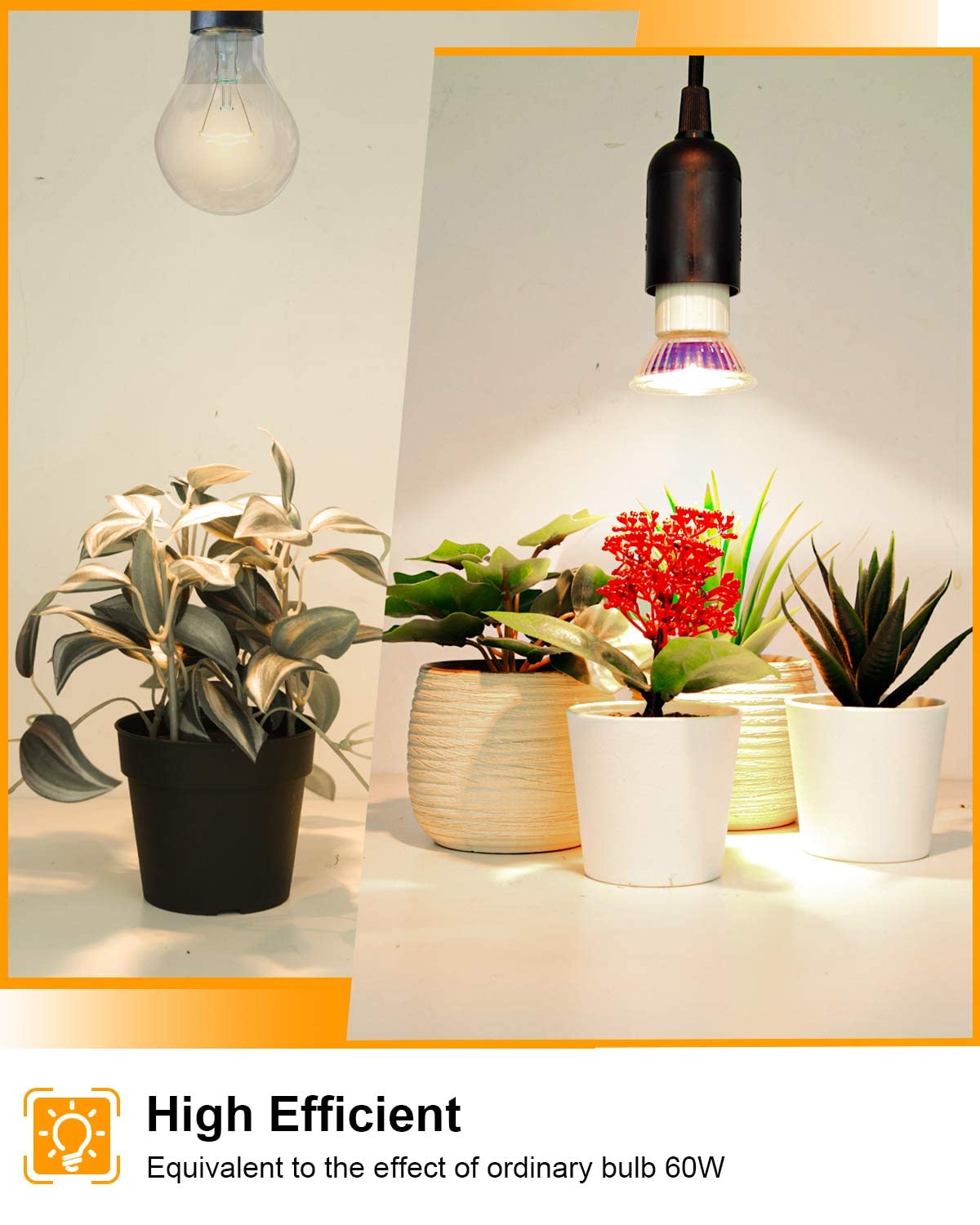 Dommia Grow Light, Gu10 Full Spectrum Grow Light Bulb, 5W Par16 Led Plant Light Bulb For Indoor Plants, Neutral White 4000K, 3-Count