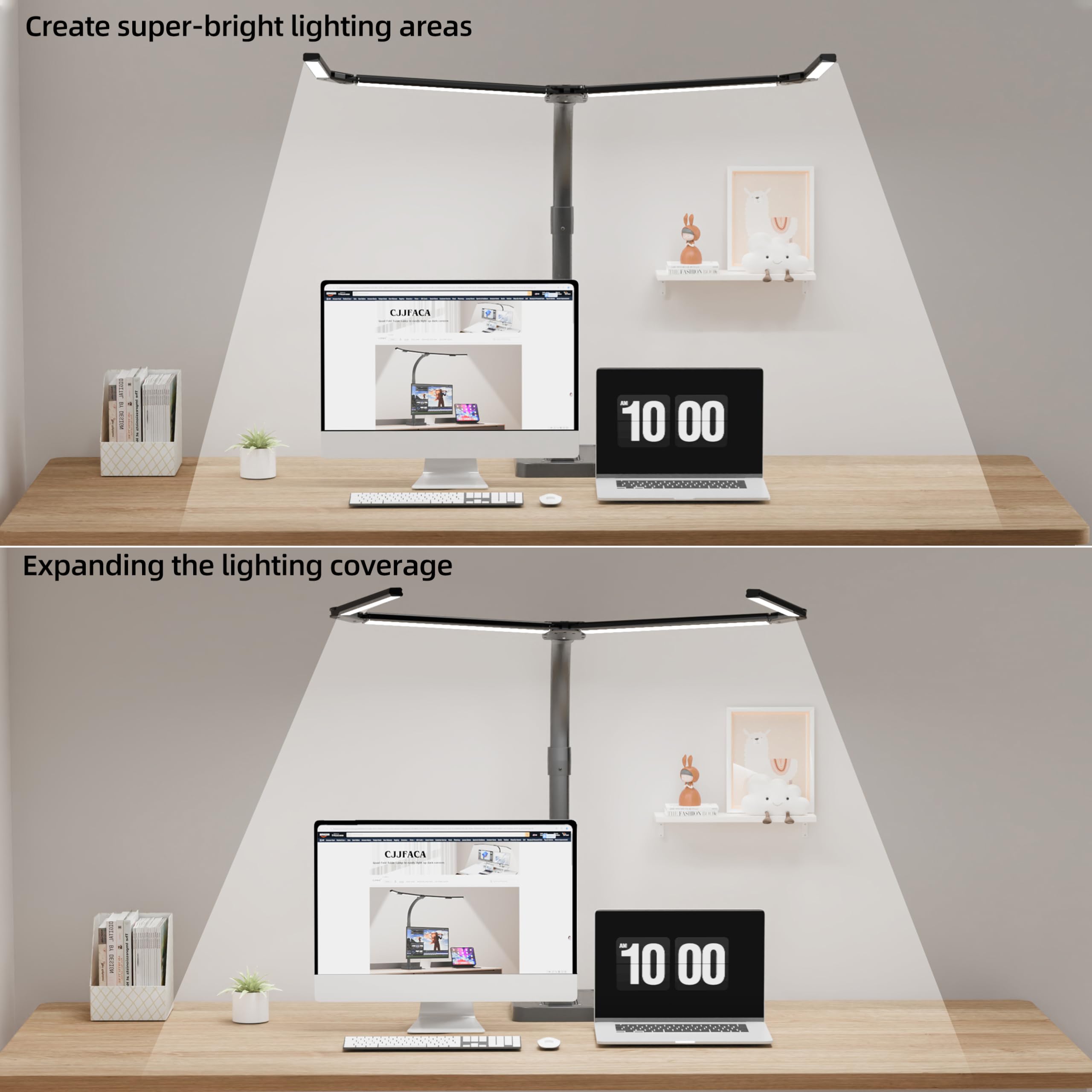 Cjjfaca Office Home Desk Lamp 24W Super Bright Eye-Care Desk Lamp Adjustable Gooseneck Office Led Task Light With Soft Non-Glare Lighting Suitable For Studying Reading (Black) (Plus)