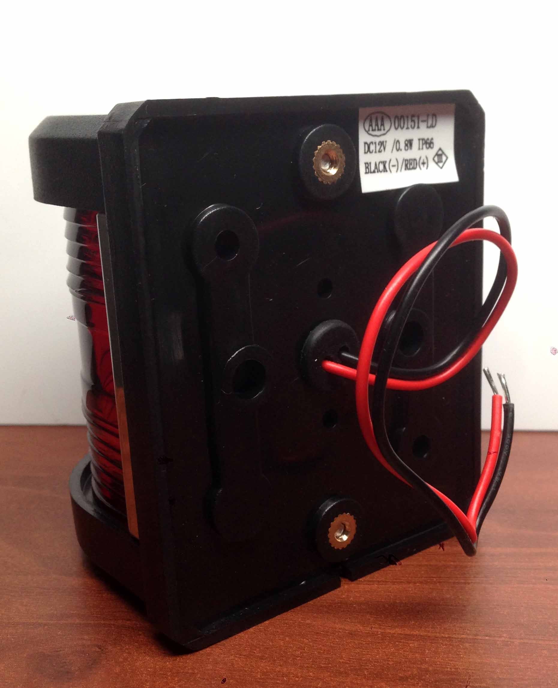 Pactrade Marine Boat Pontoon Led Navigation Light Black Abs Plastic Housing Boats Up To 12M Waterproof Ip:66 Surface Mount 2Nm (Combo Green And Red Bow)