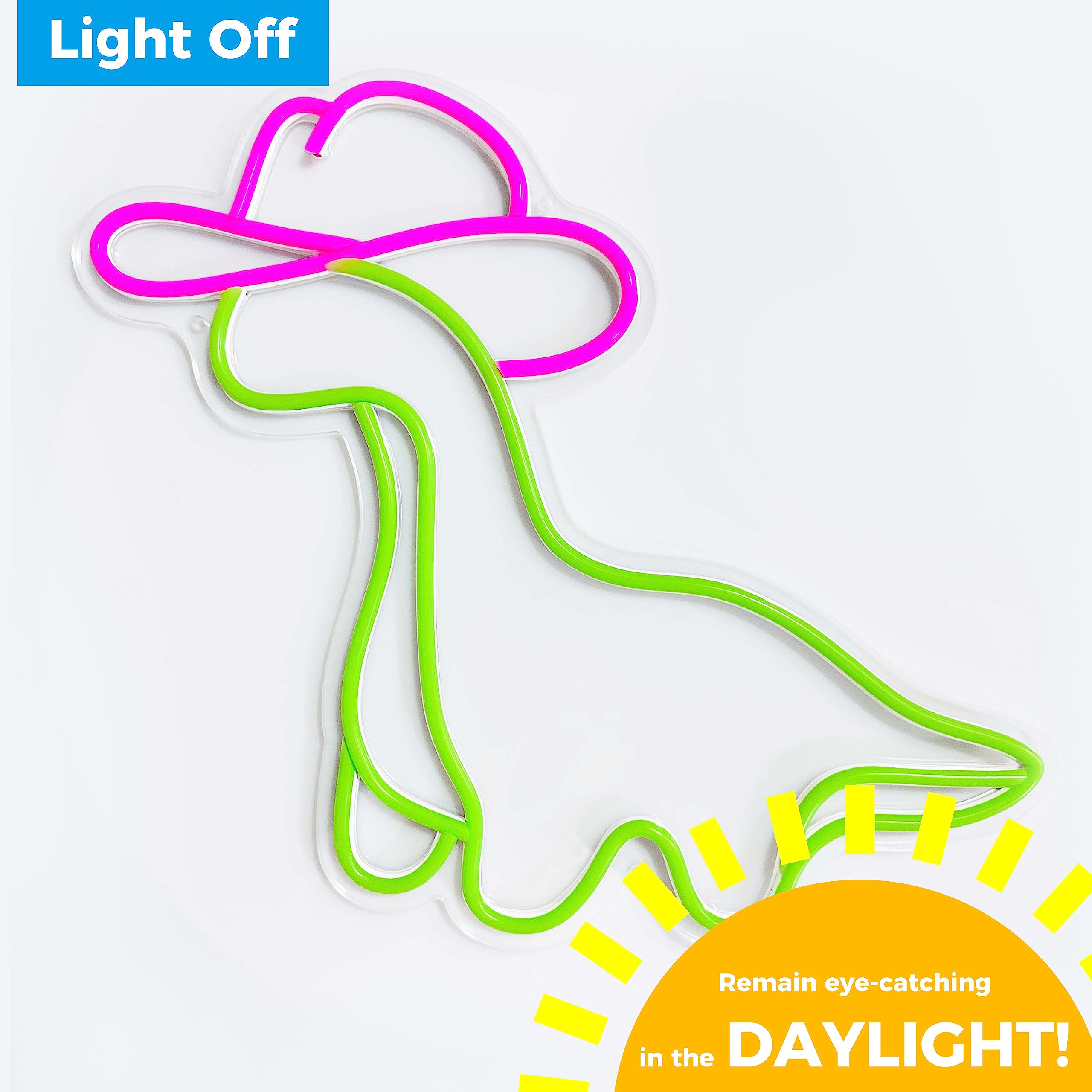 iPuppy Cowgirl Dinosaur LED Neon Sign, Acrylic Night Light for Kids Room Decor, Birthday and Christmas Gifts, Color: Cowgirl Dinosaur