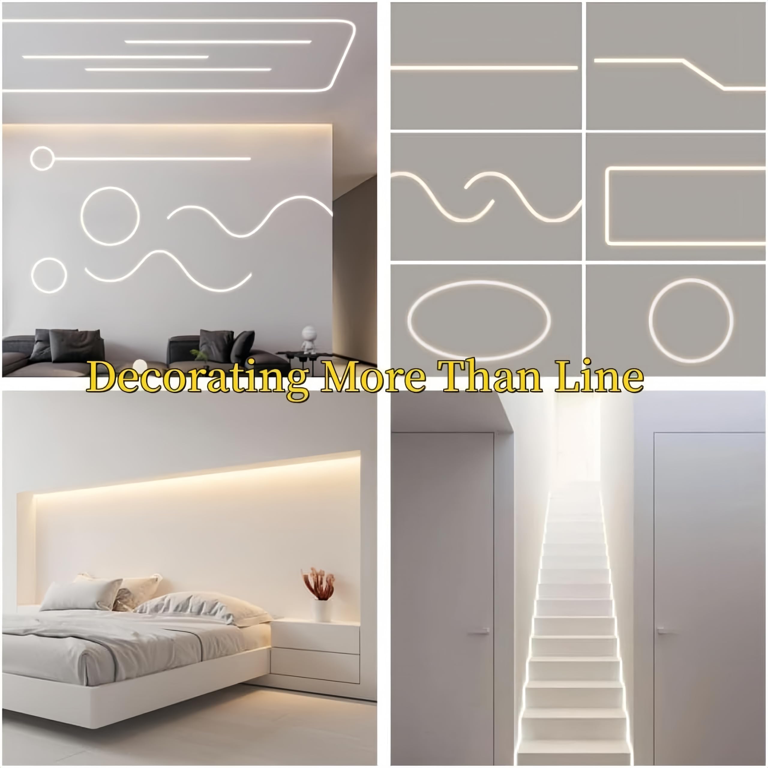 Ksdlmpa Silicone Led Channel System, 16.4Ft/5M Through Free White 10X10Mm Diy Led Neon Rope Light Ip67 Waterproof Tube For 5Mm S