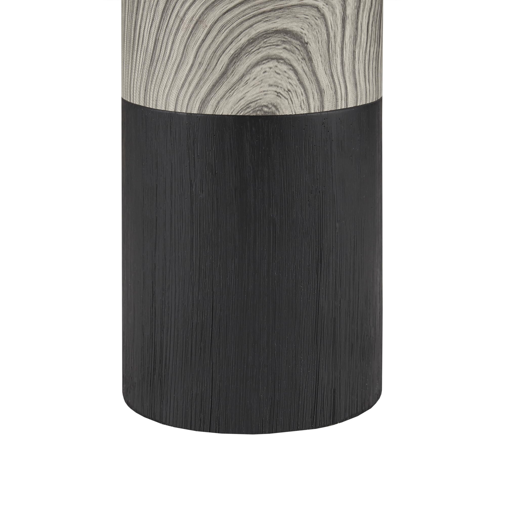 510 Design Nicolo Table Lamp, 2-Tone Ceramic & Woodgrain, 17.35 H, Grey, Nightstand/Desk Lamp, Model 5Ds153-0037