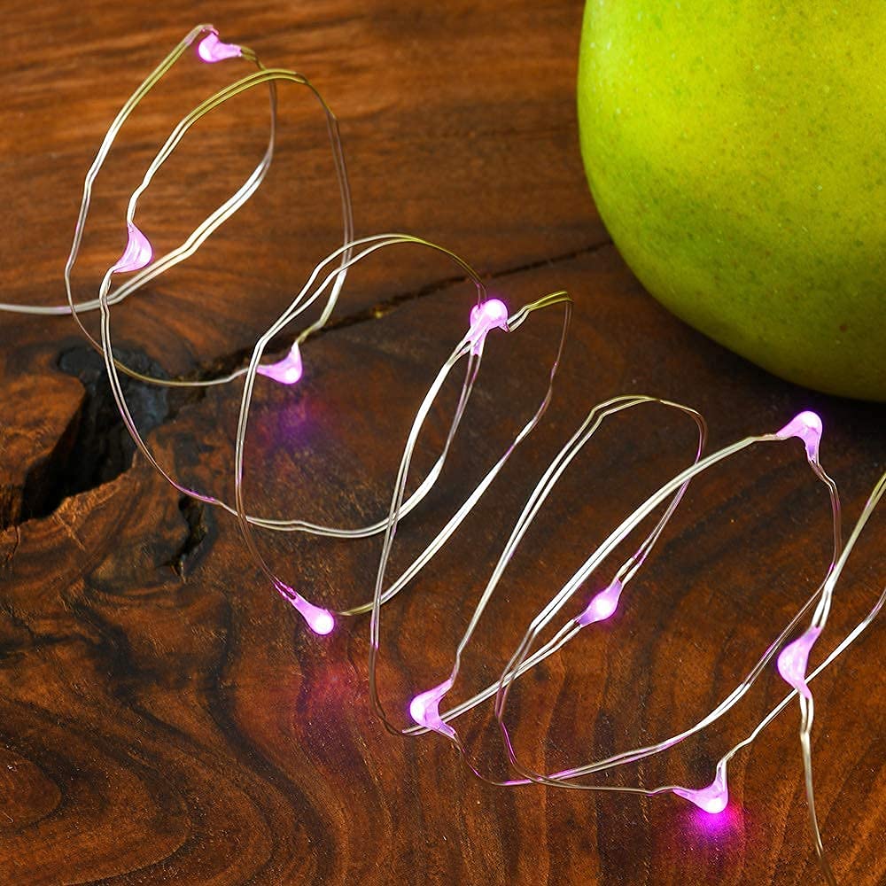 JosMega Solar Powered Fairy String Lights, 33ft, 100LED, Waterproof, 8 Modes, Pink, Outdoor Christmas Decorations