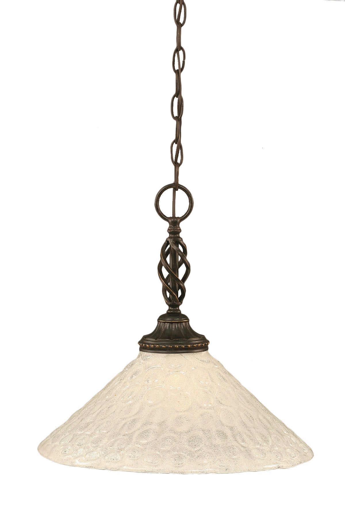 Toltech Lighting 82-DG-411 16-Inch One-Light Pendant Dark Granite Finish with Italian Bubble Glass
