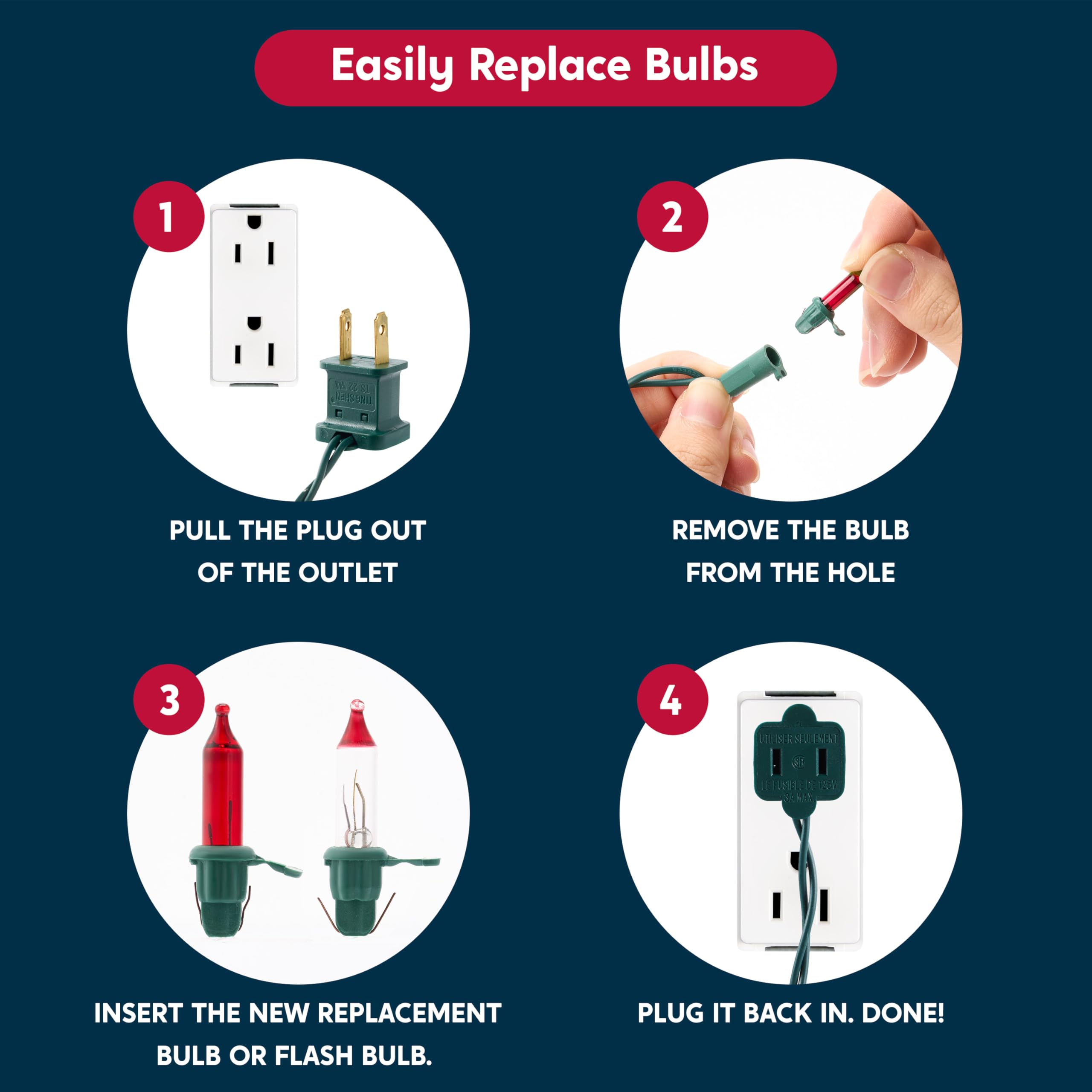 Joiedomi Outdoor Christmas Lights, 42.8Ft Red String Lights, 200 Count, Green Wire For Holiday Decorations