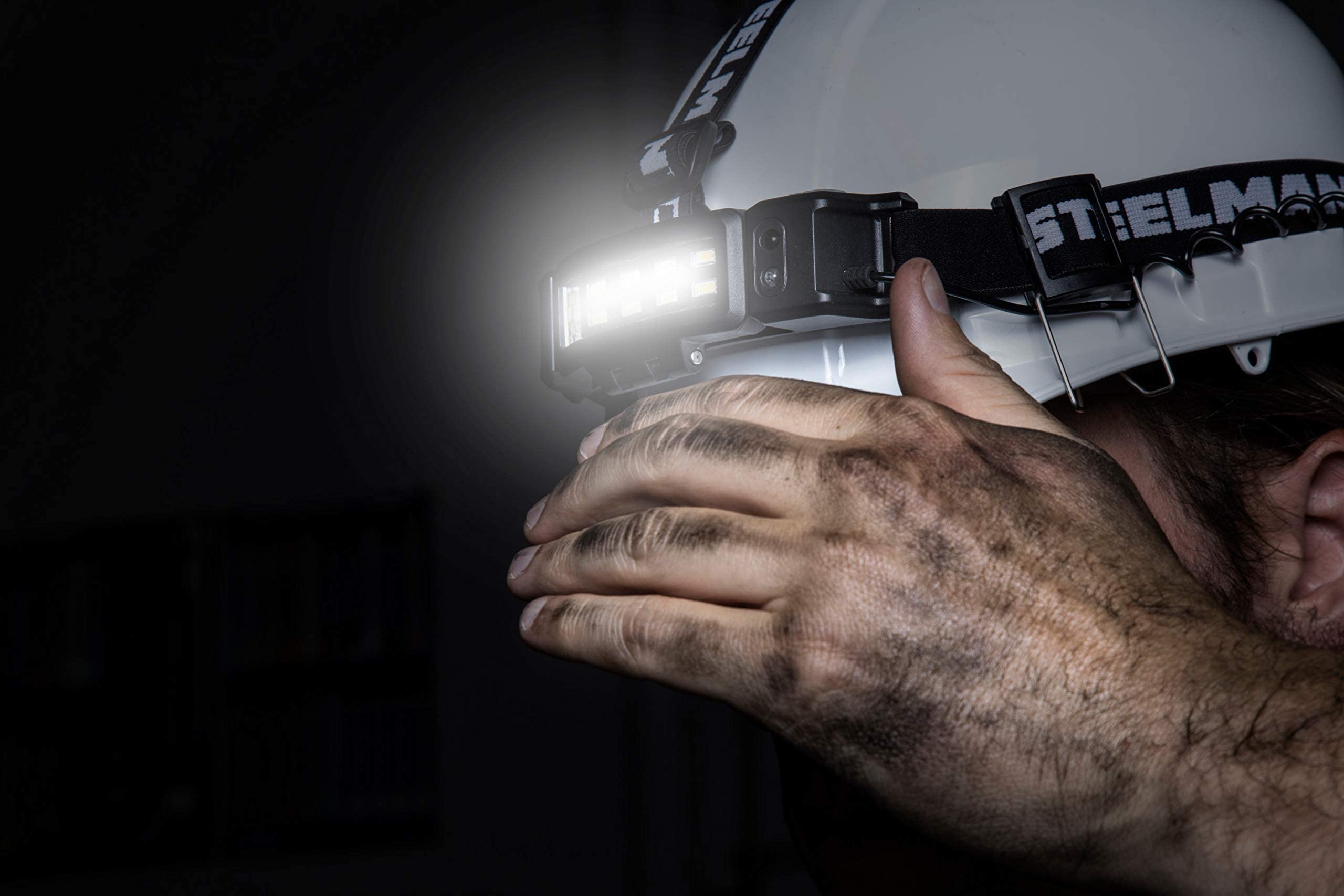 Steelman Slim Profile Rechargeable LED Headlamp, 250-Lumen, 3 Brightness Settings, Water-Resistant, Black, Model 78834