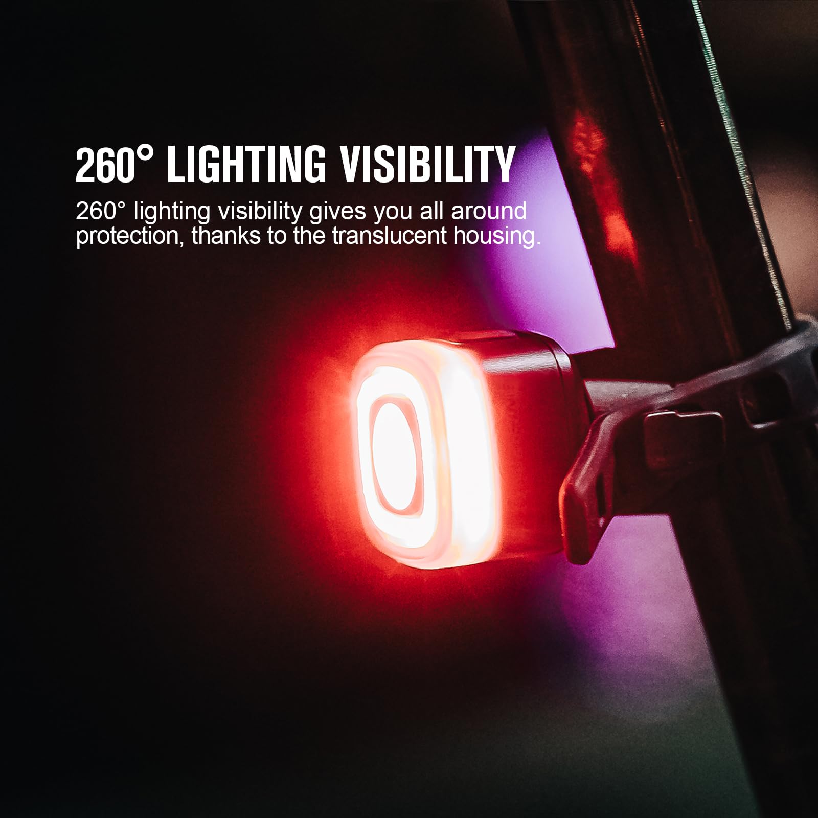 OLIGHT RN 120 C Bike Tail Light - 120 Lumens, 260° Visibility, Rechargeable, IPX6 Waterproof, Black, Model 300000-RN120-BK