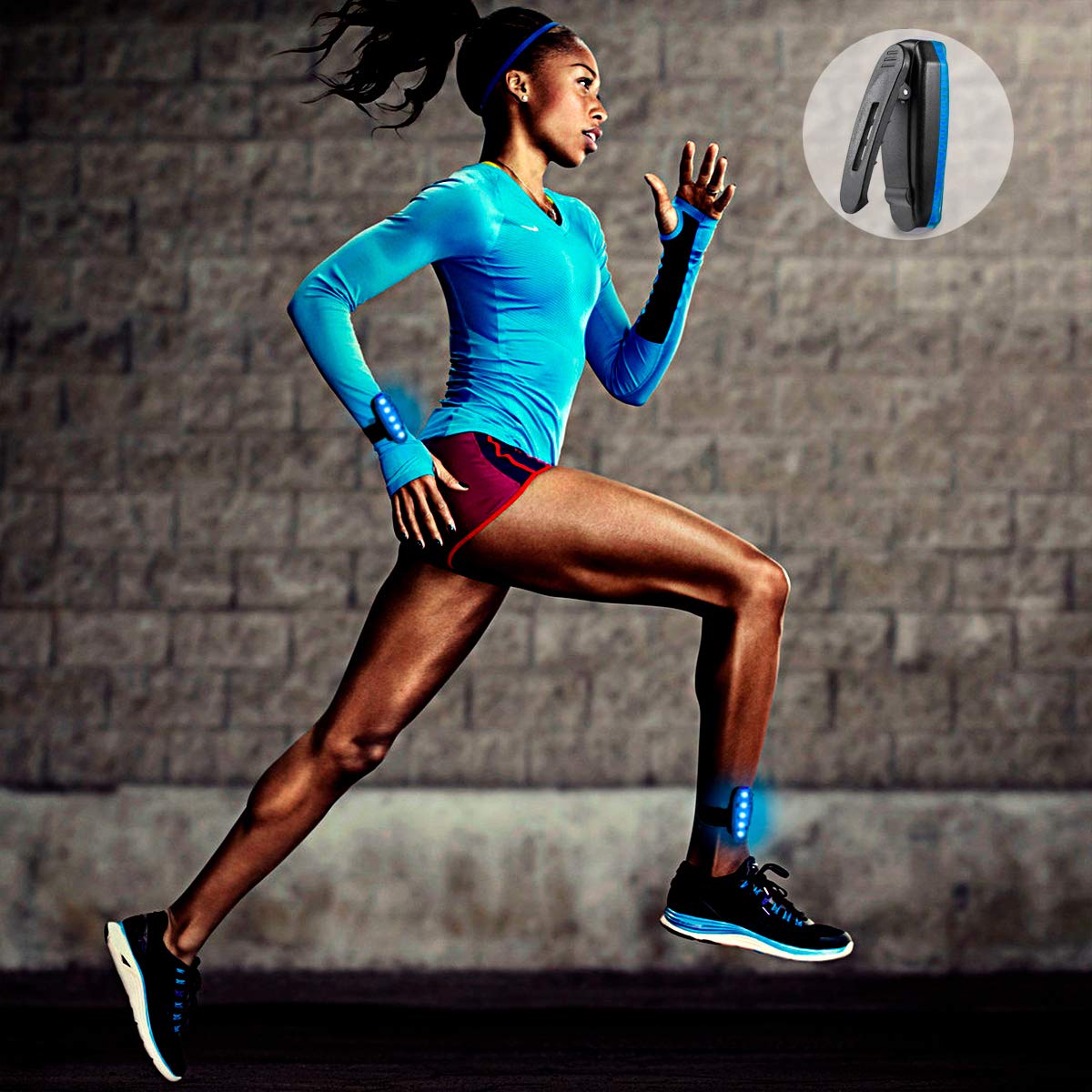 KEYWELL USB Rechargeable LED Safety Lights - Clip-On Strobe for Runners, Blue, Model KT-13, High Visibility 2 Pack