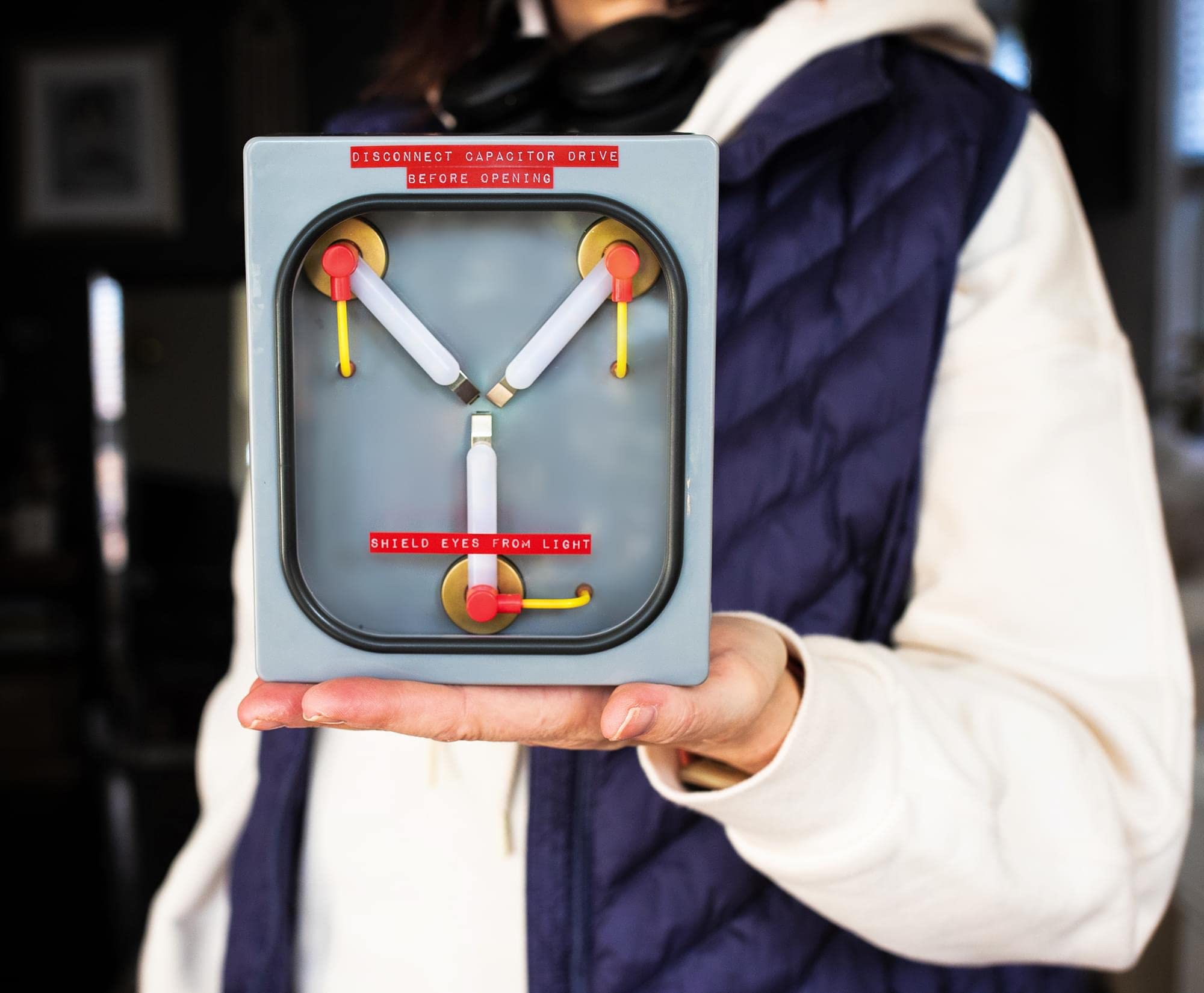 Ukonic Back to the Future Flux Capacitor Replica USB Mood Light - 6-Inch Gray LED Lamp for Bedroom, Desk, and Living Room Decor