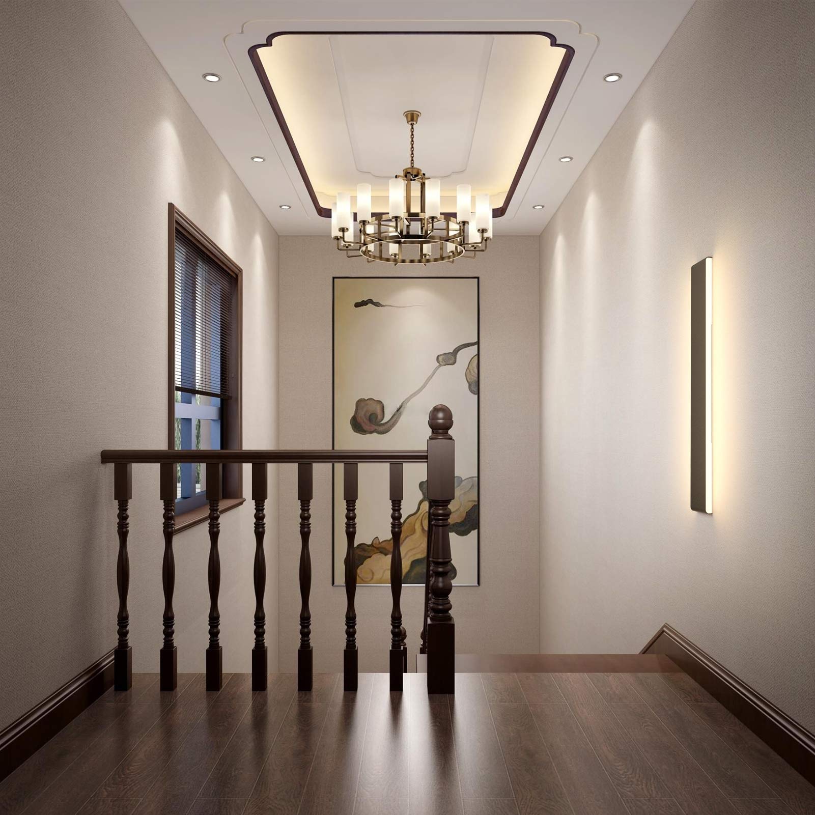 Aipsun Modern Black Dimmable Vanity Light Fixture, 43.3in LED, Remote Control, Adjustable Color Temperature, Aluminum, Model A065-110cm-Remote