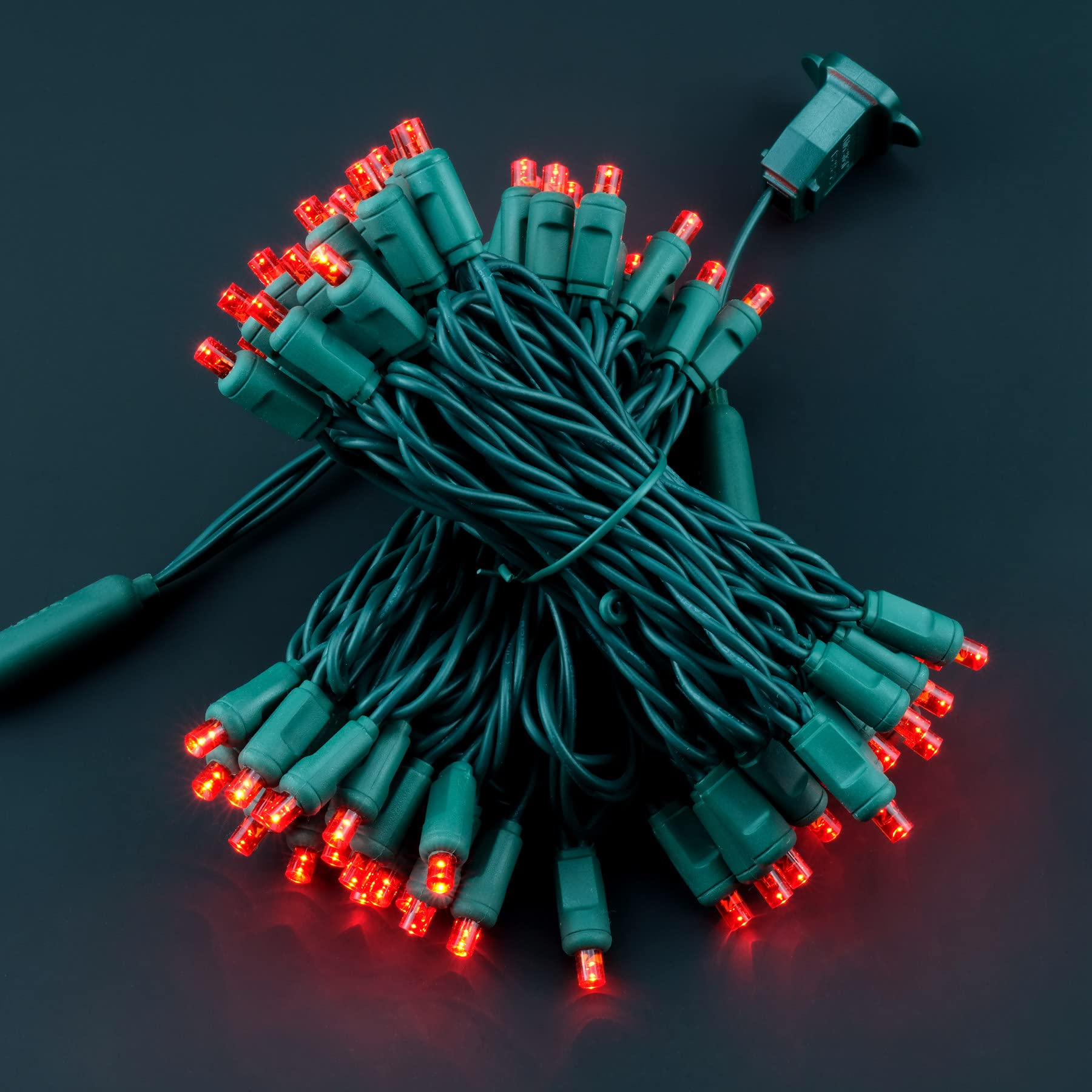 Yuletime Red 5Mm Led Christmas Lights, 33 Ft 100 Count 4'' Spacing One-Piece High Waterproof Wide Angle Ul Certified String Ligh