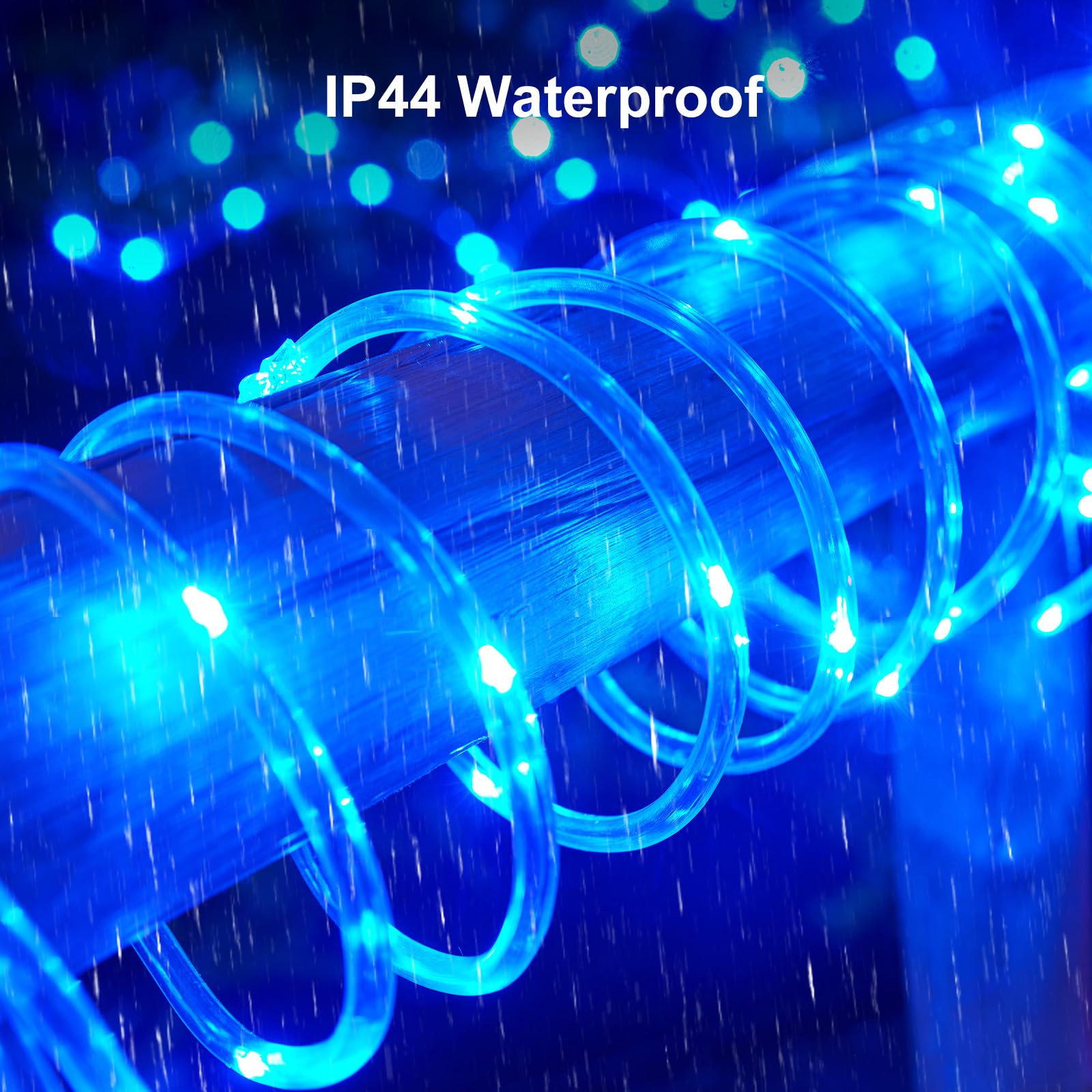 Minetom 2 Pack Battery Operated Christmas Lights Outdoor, Total 80Ft 200 Led Outdoor Rope Lights Battery Operated, Fairy Lights With Timer 8 Mode, String Lights For Outdoor Bedroom Indoor, Blue