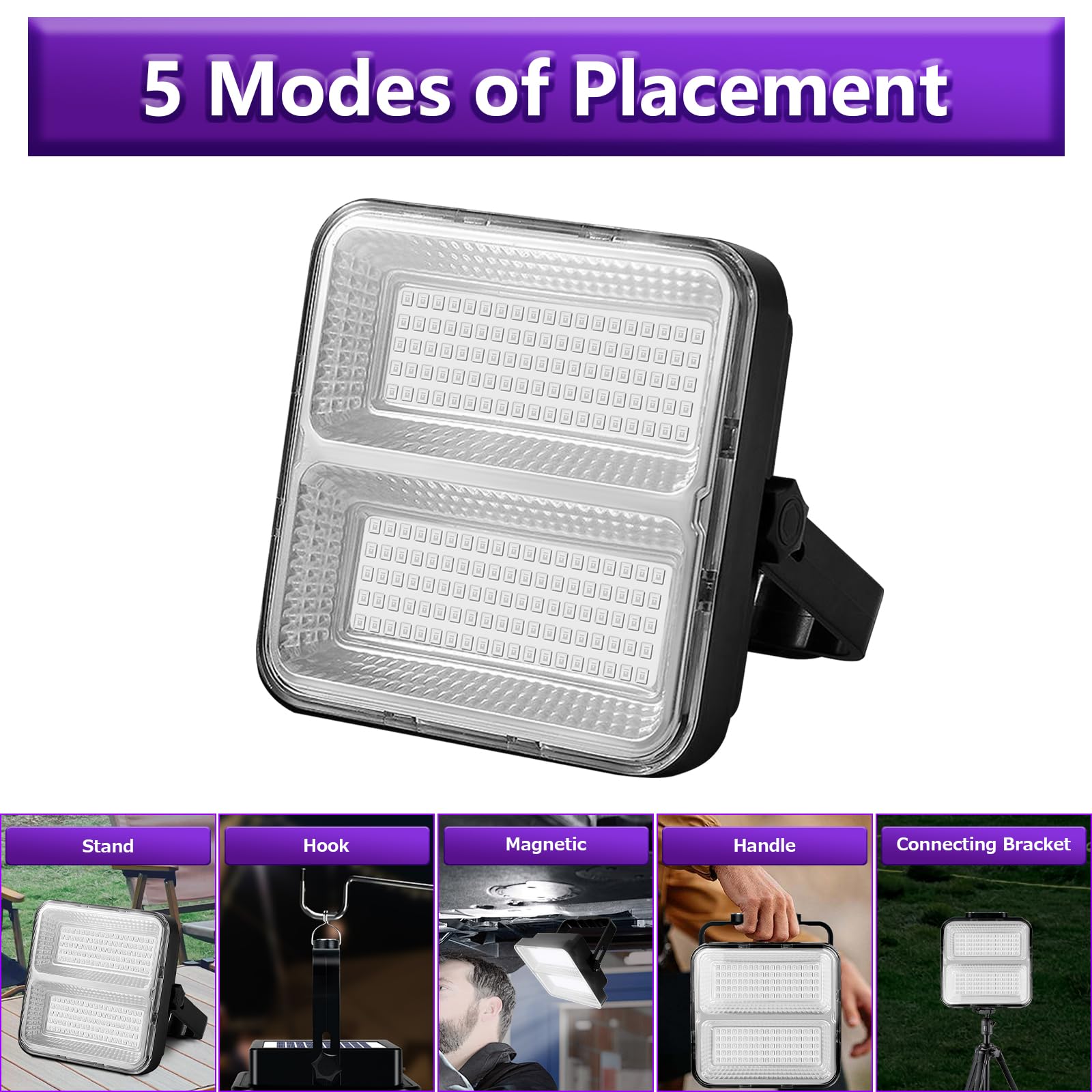 Benss Rechargeable Led Uv Black Lights, 100W 395Nm 9600 Mah Battery Powered Blacklight, Ip65 Waterproof, Portable For Glow Party, Stage Lighting, Halloween, Body Paint, Fluorescent Poster, Neon Glow