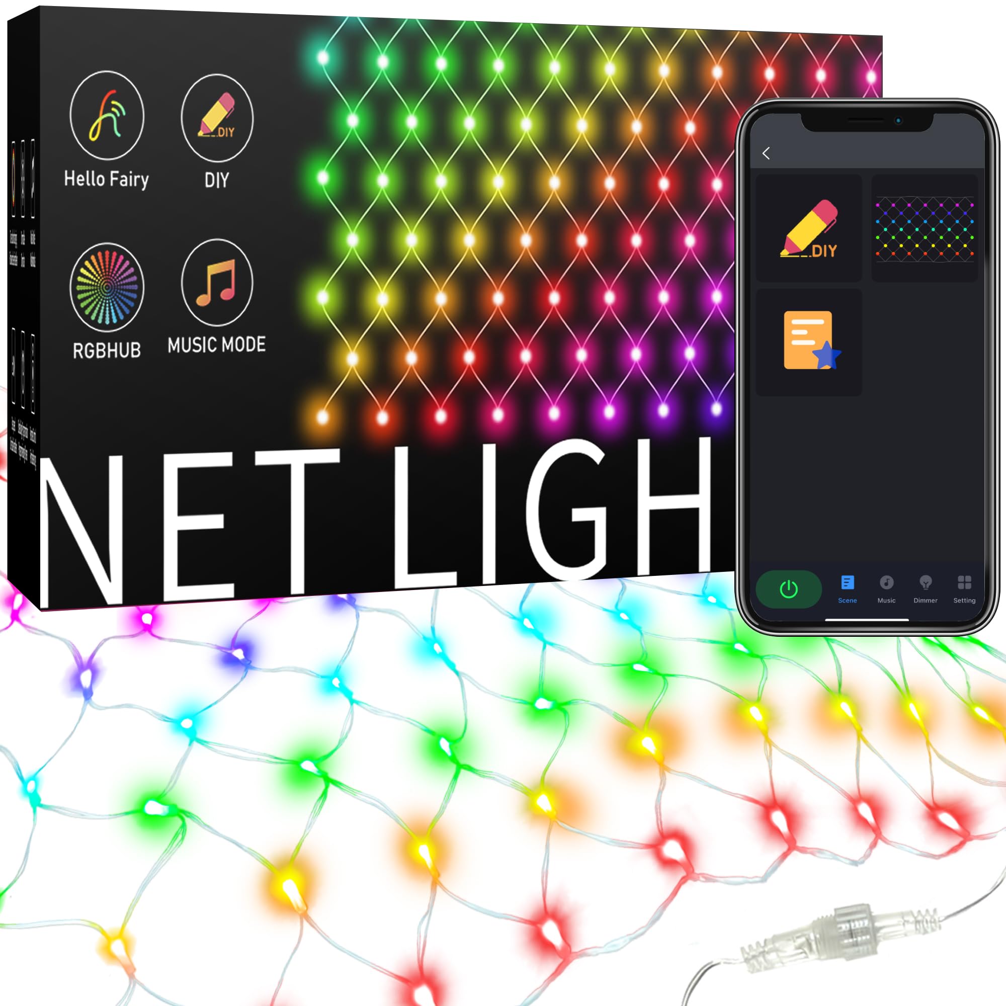 Aoycocr 4X6Ft Smart Christmas Net Lights Outdoor For Bushes  Bluetooth App Control  Rgb Connectable Bush Lights  58+ Scene Modes  Music Sync  Ip44 Waterproof For Tree Fence Holiday Xmas Decorations
