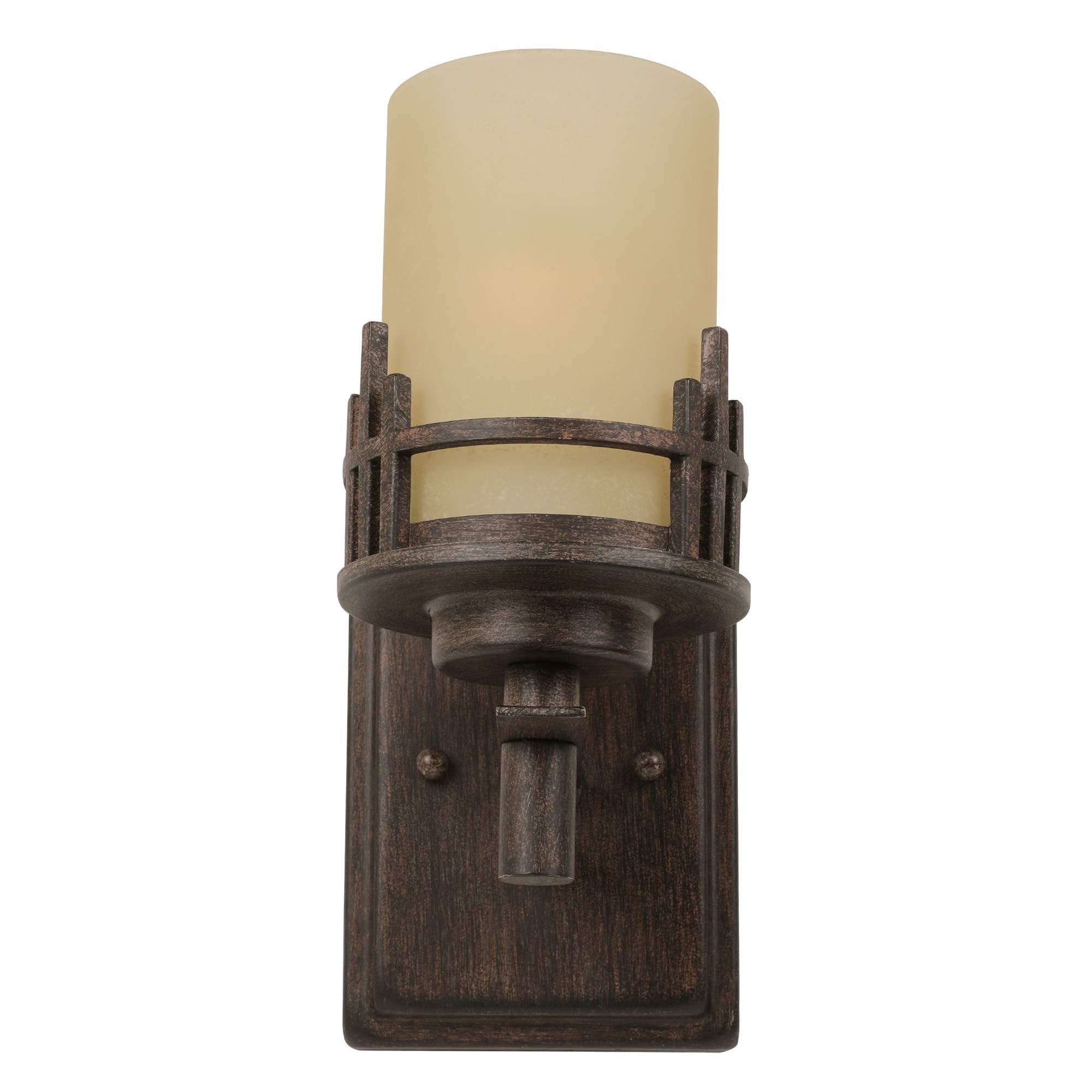DESIGNERS FOUNTAIN Mission Ridge Wall Sconce 1-Light Wood Warm Mahogany Model 82101-WM