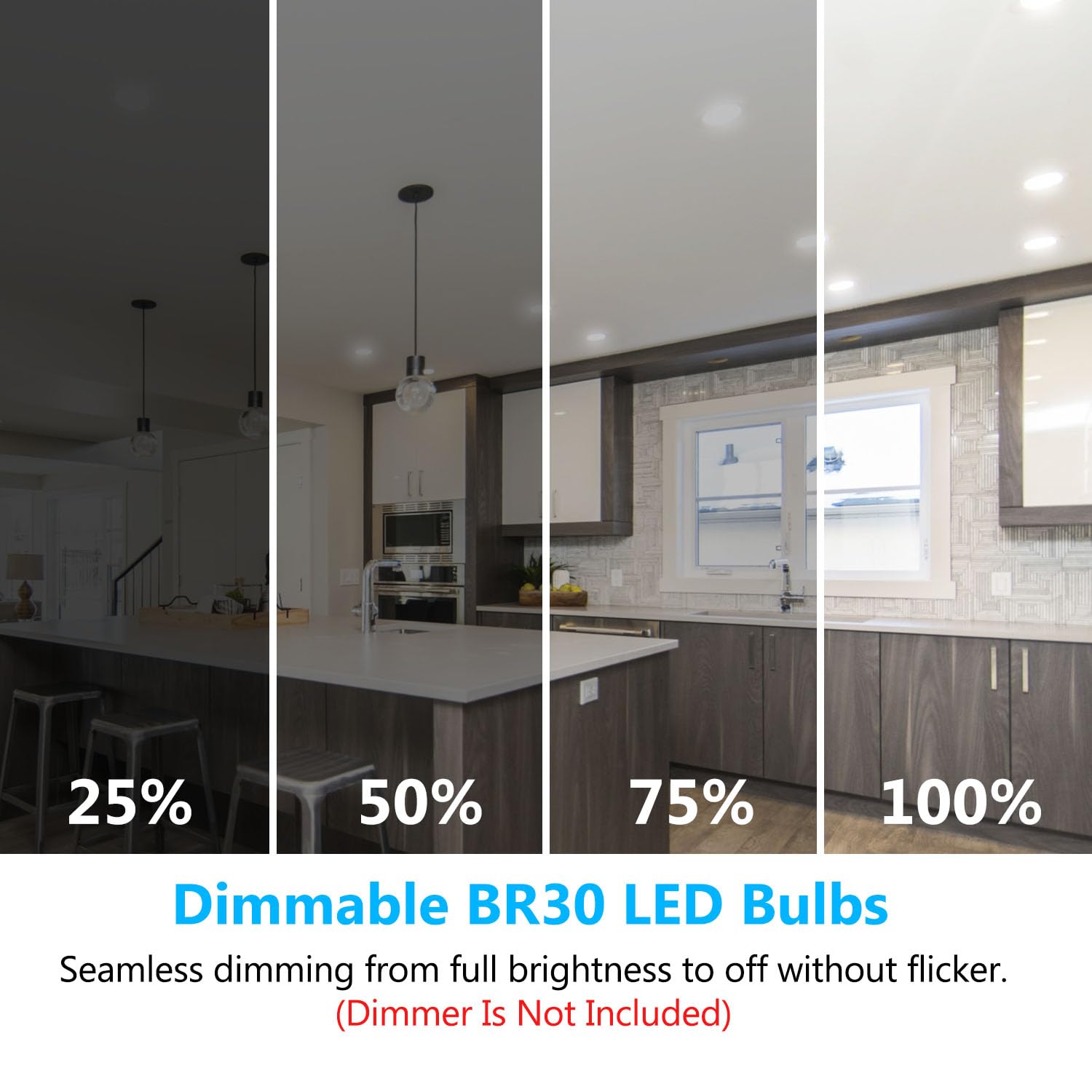 Dalattin 24 Pack Br30 Led Bulbs 65W Equivalent, Dimmable Indoor Flood Lights 5000K Daylight White, 9W, 800 Lumens, E26 Base, Led