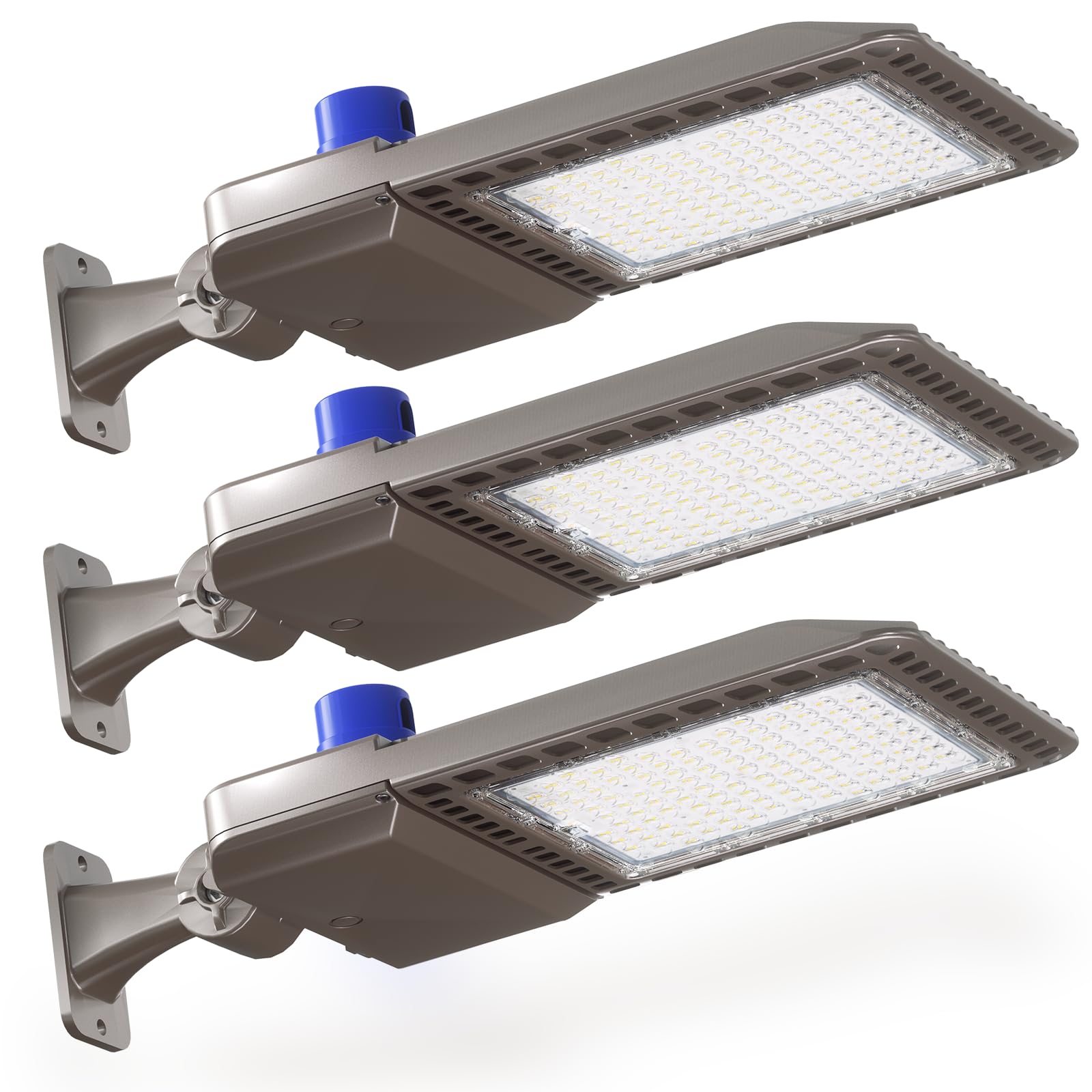 YXL LED Parking Lot Light, 200W LED Shoebox Light with Dusk to Dawn Photocell,28000LM 5000K Daylight Arm Mount, IP65 Waterproof,