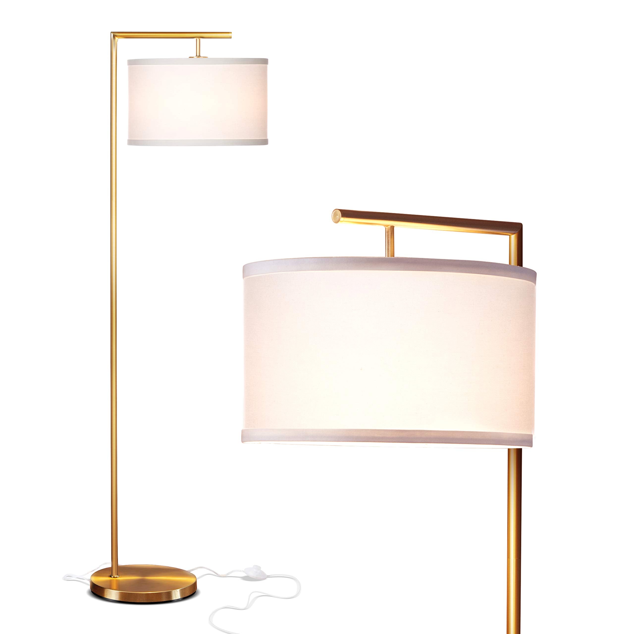 Brightech Montage Modern Floor Lamp - LED Tall Standing Lamp, Antique Brass, Metal, Model BT-FL-MNTG-MDRN-NTQ-BRSS
