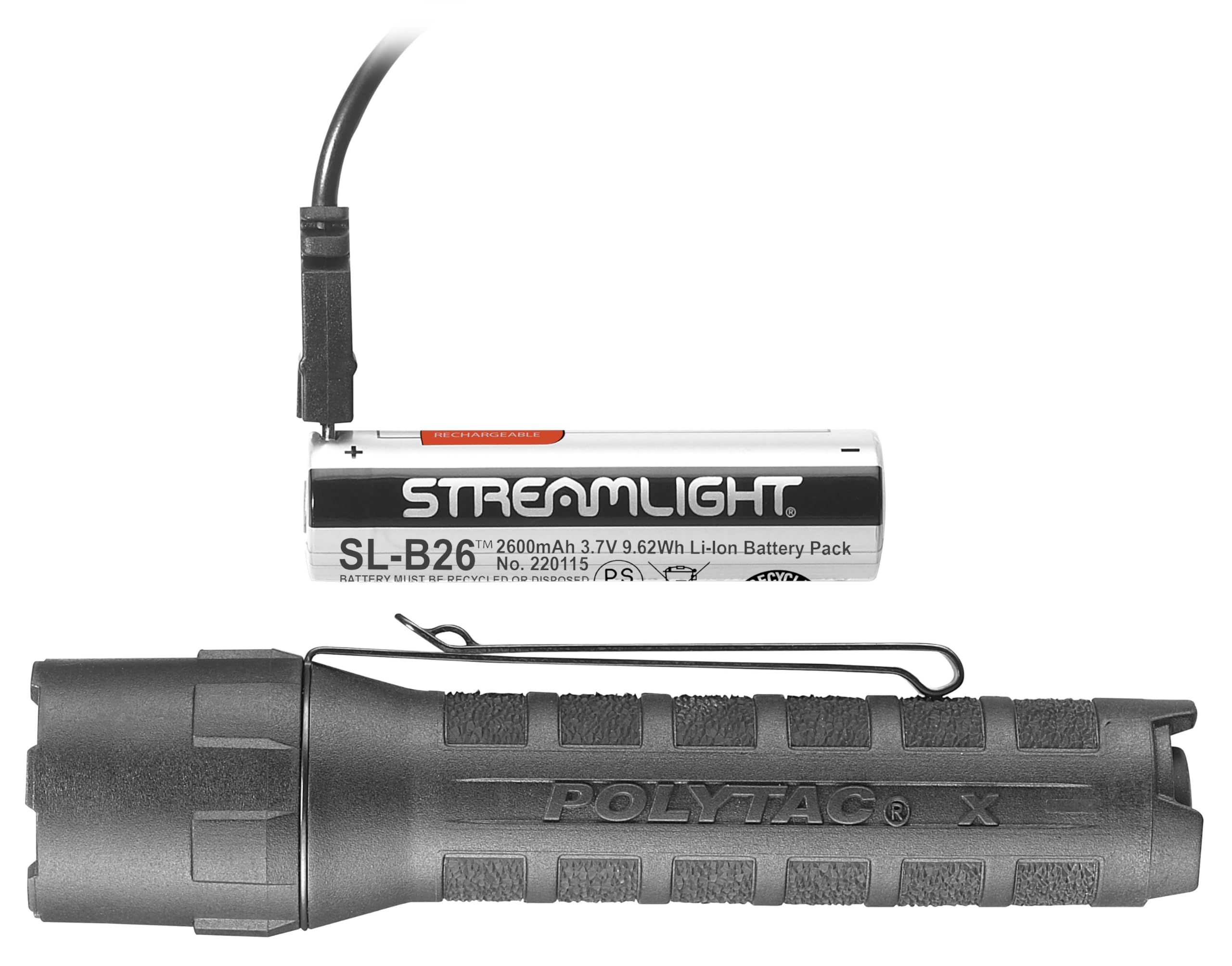 Streamlight 88602 Polytac X 600-Lumen Multi-Fuel Professional Tactical Flashlight, Clear Retail Packaging, Coyote