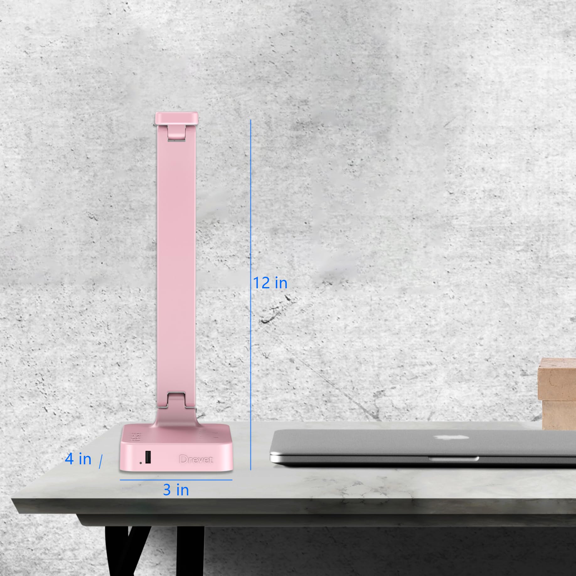 Drevet Led Desk Lamp, Desk Light With 1 Usb Charging Port And 2 Ac Power Outlet, 3 Lighting Modes, 3 Level Brightness,1H Timer,