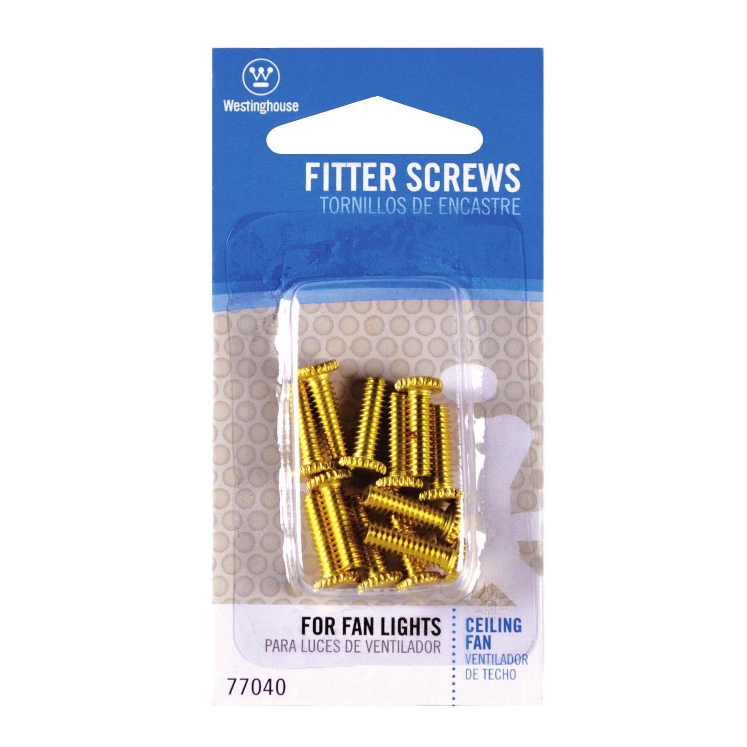 Westinghouse 77040 1/2-Inch PB Fitter Screws, 12-Pack, Brass