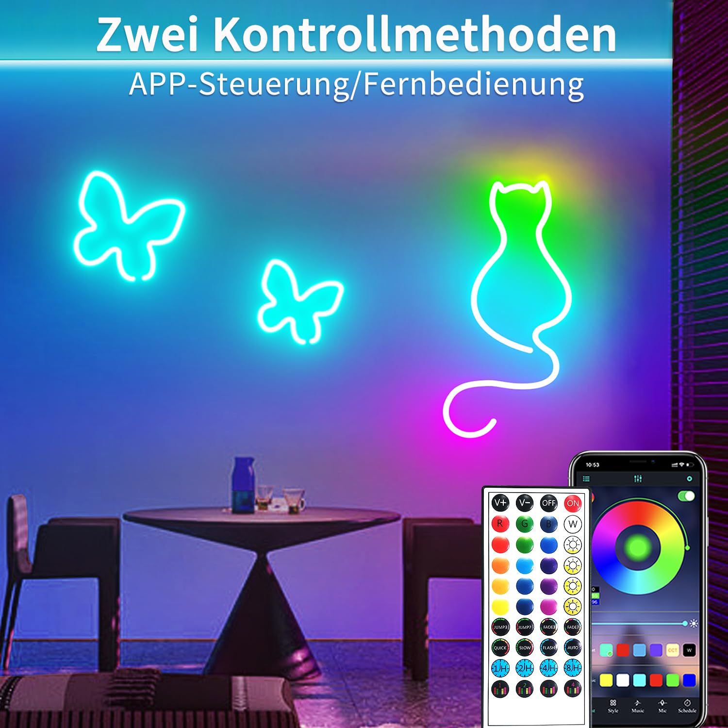 Segrass 132Ft Neon Led Rope Lights Ip65 Waterproof Led Lights For Bedroom Flexible Led Light Strip With Remote/App Control Rgb L