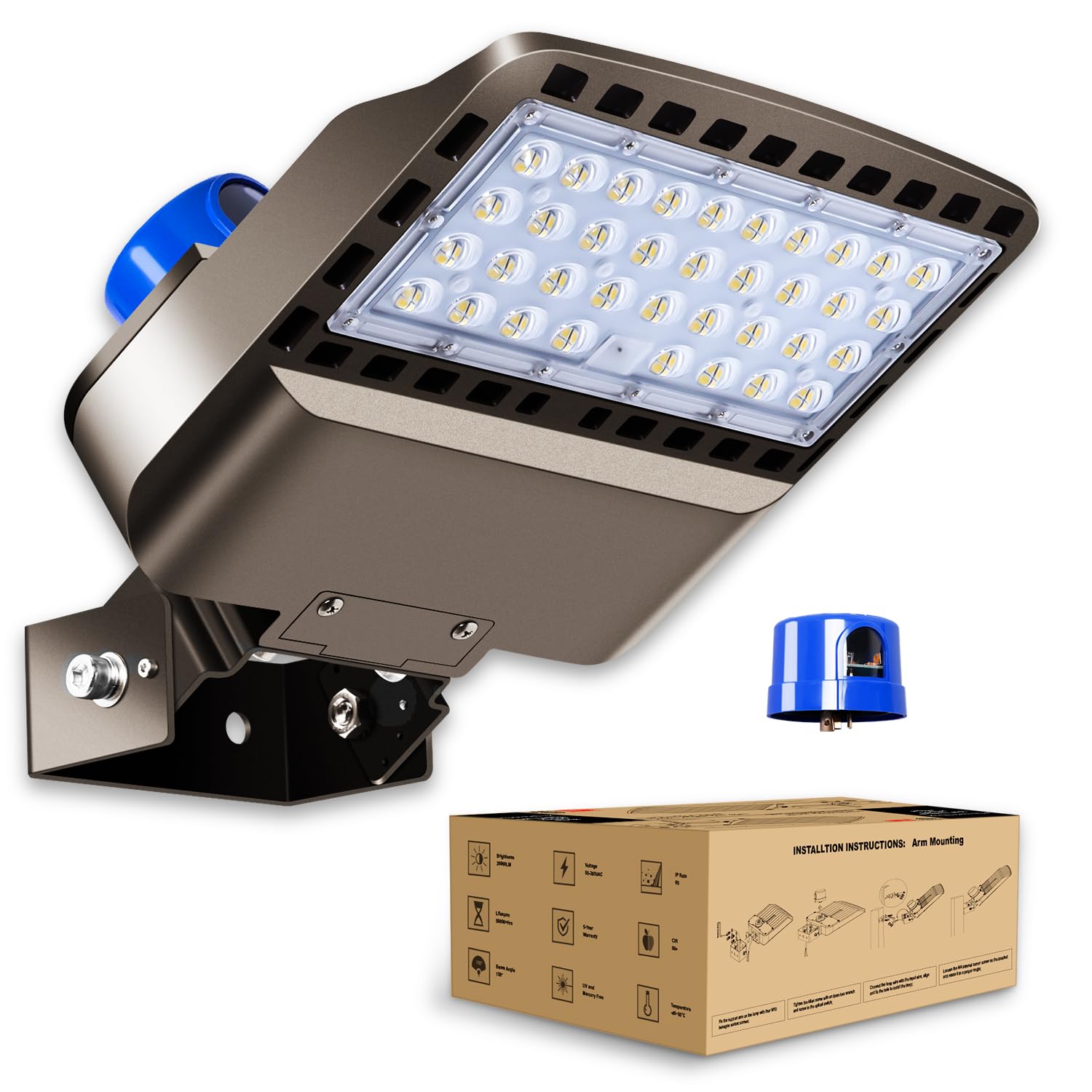 BIRITALO 22500LM LED Parking lot Lights Commercial with Trunnion Eqv 600W Bright Wall Mount Dusk to Dawn 150W LED FloodLights Ou