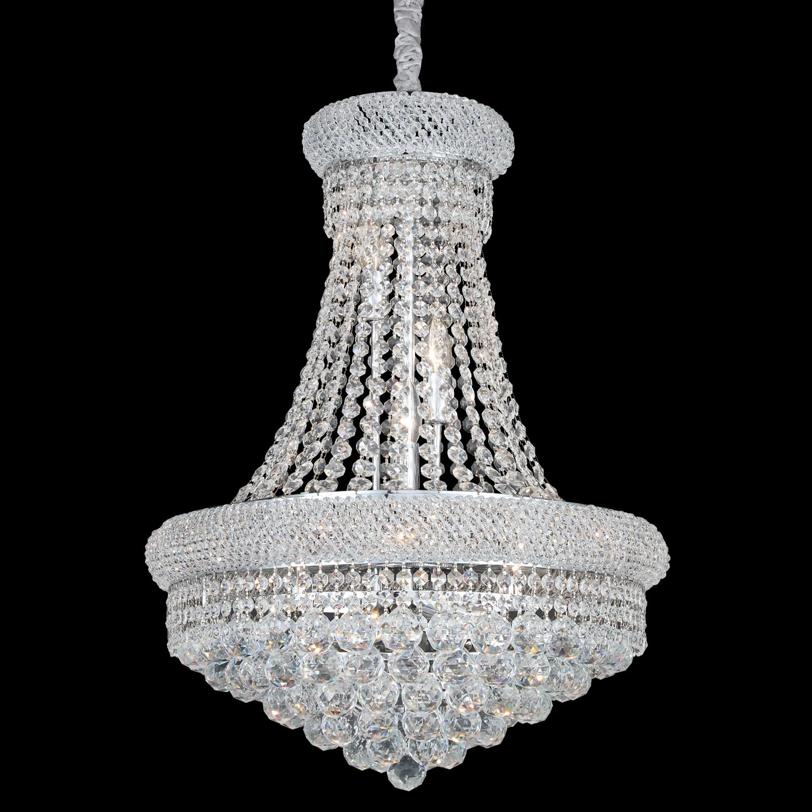 Gifarich Crystal Chandeliers For Dining Room Light Fixture Empire Style K9 Crystal Chandeliers For Entryway 12 Lights Chrome stylish Lighting Fixtures For Living Room Stairway Bedroom Foyer D22 Inch