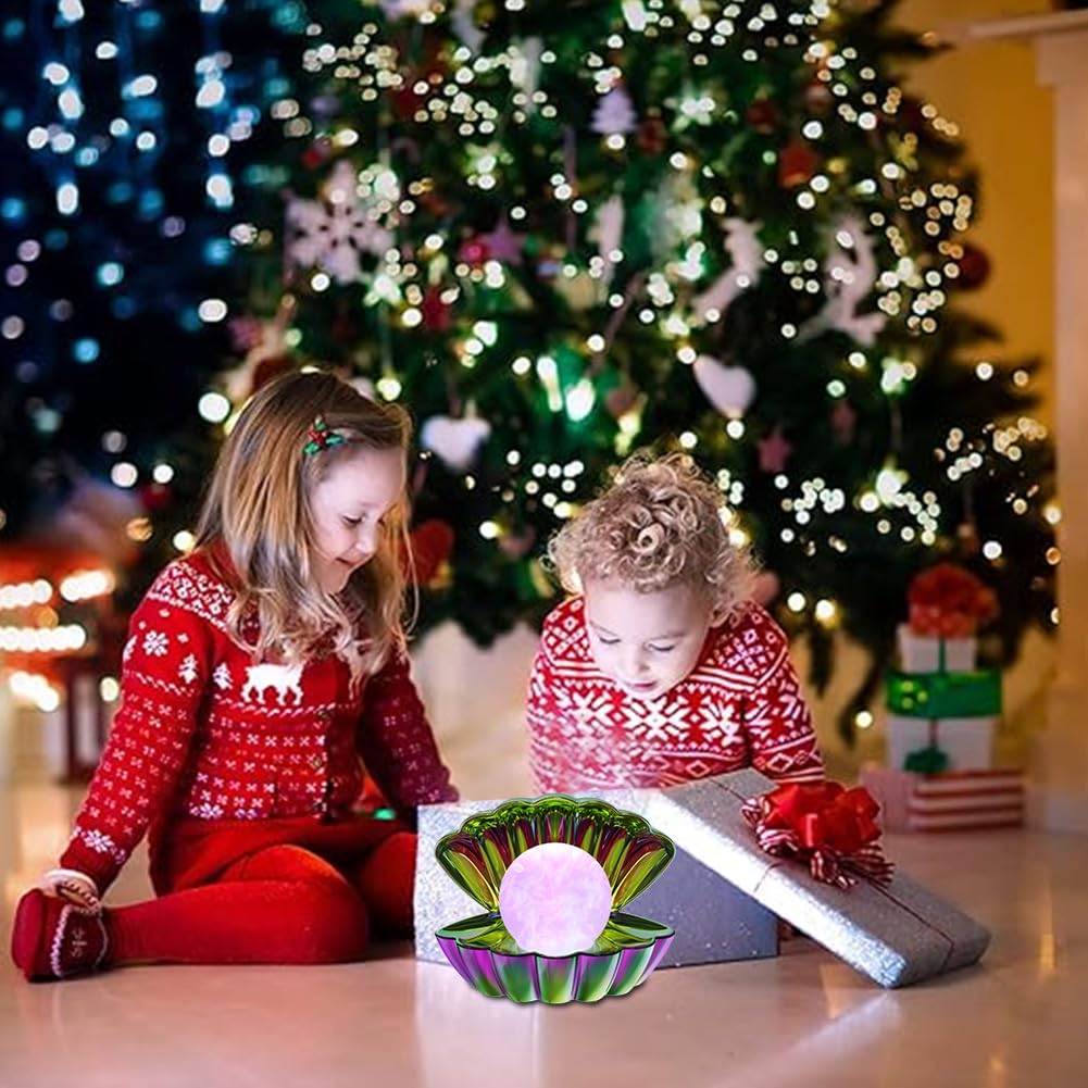 LKUA Night Light, RGB 8 Colors Changing Clamshell Lamp, Portable LED, Electroplating Colorful, Model LK-P