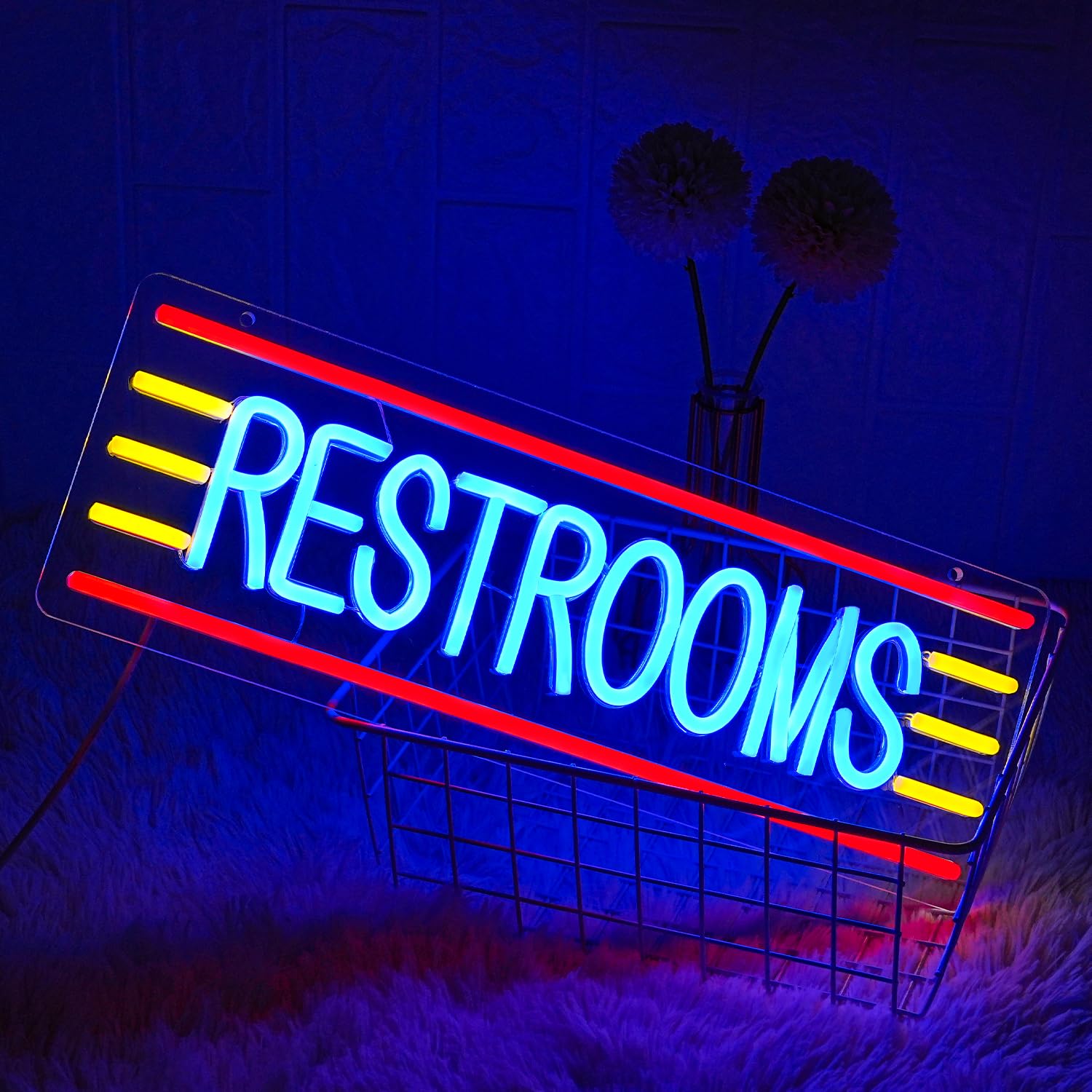 LMSIGNLY Neon Sign for Restrooms - Colorful LED Light, 16.9inx5.9in, Perfect for Business, Bathroom, Bar, Shop, Hotel, Mall Decor