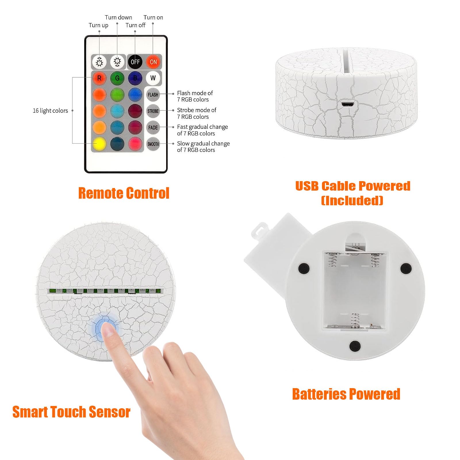 3D Dinosaur Night Light for Kids T-Rex LED Lamp with Remote & Touch Control 16 Color Changing Modes USB or Battery Powered Cool