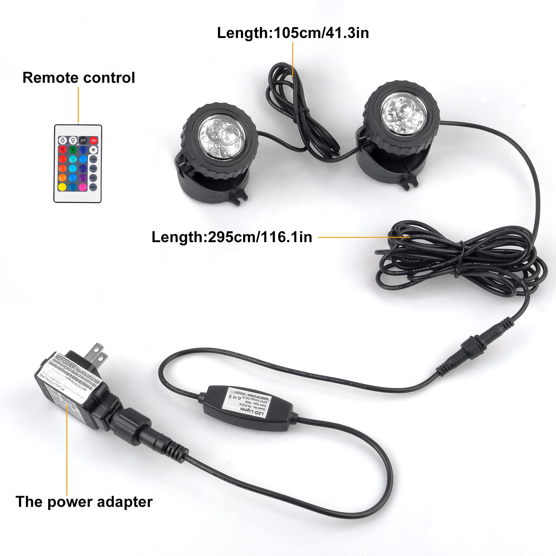 Crepow Rgb Pond Lights With Timer, Ip68 Waterproof Led Spotlights For Garden & Aquarium (Set Of 2)