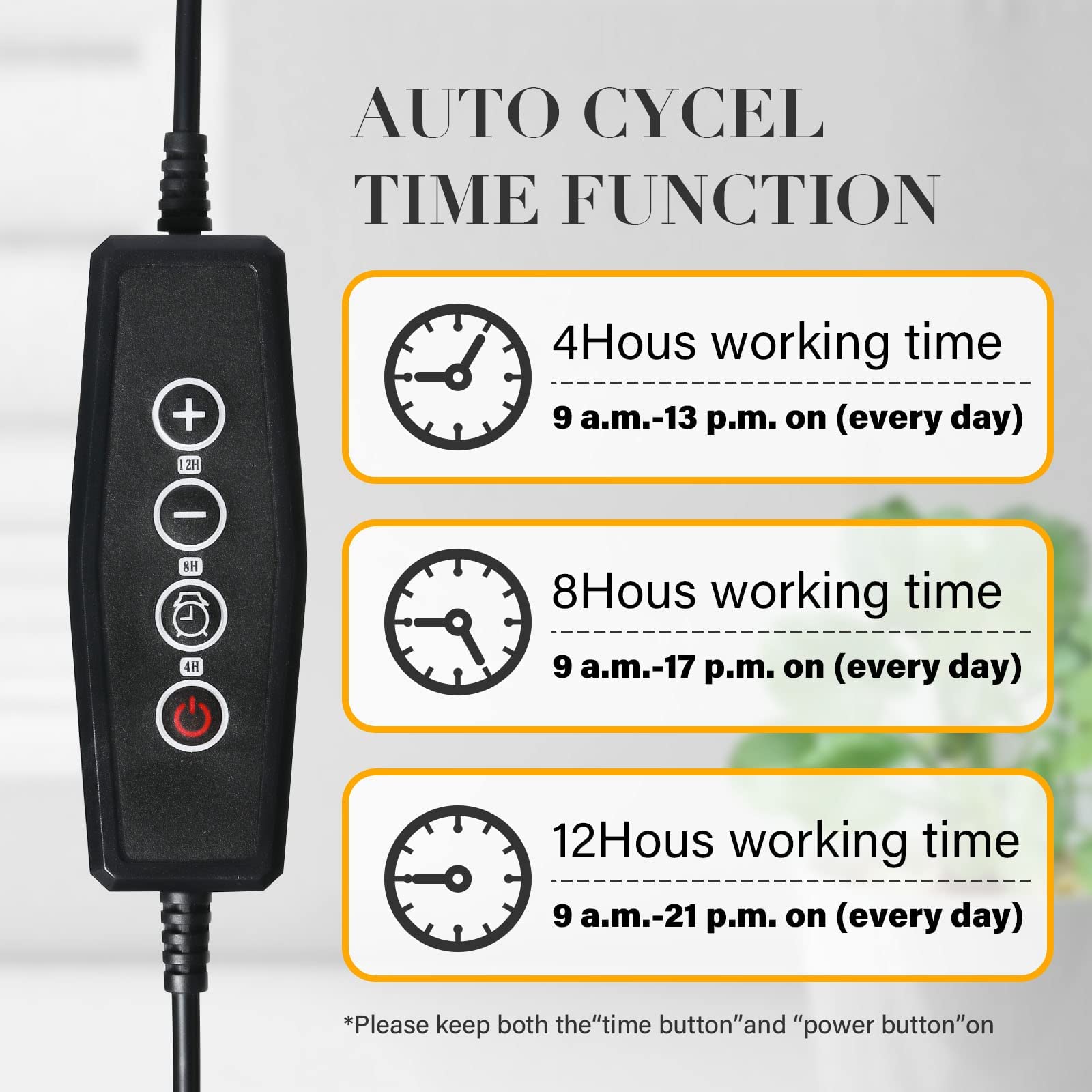 iPower Full Spectrum Clip Plant Growing Lamp, 126 LEDs, 3 Modes, 5 Dimmable Levels, 3 Tubes*2, White, Plastic