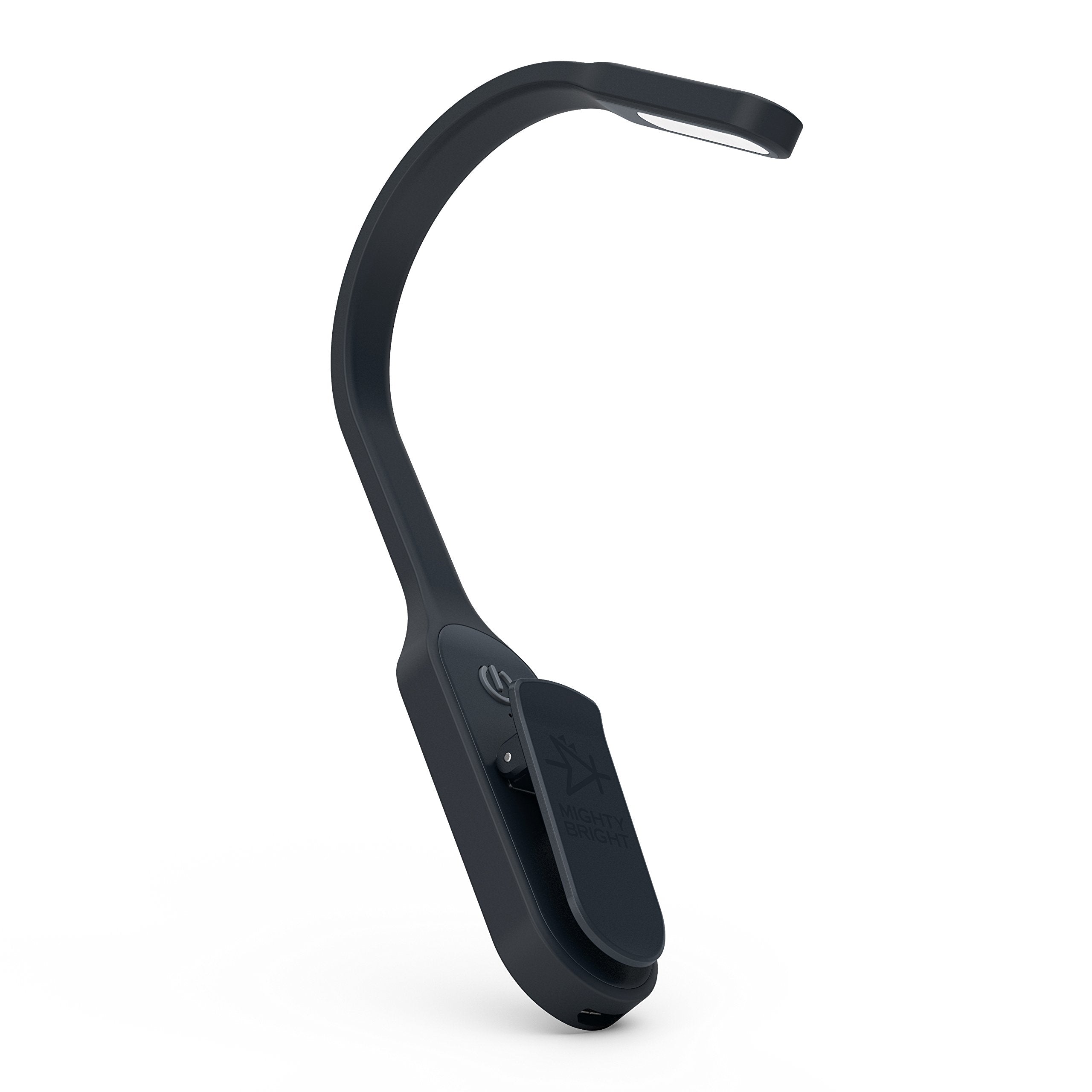Mighty Bright Rechargeable Book Light, Warm LEDs, Flexible, Dimmable, Model 47012, Black