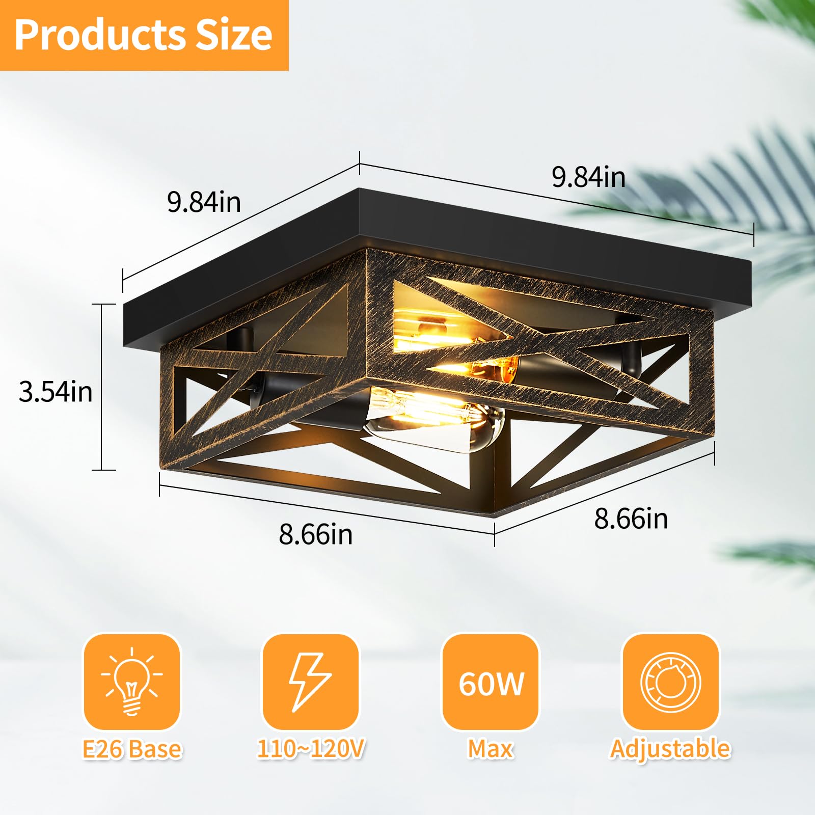 Zhu Yan 2 Pack Farmhouse Flush Mount Ceiling Light,Rustic Flush Mount Ceiling Light Fixture,Light Fixtures Ceiling Mount For Kit