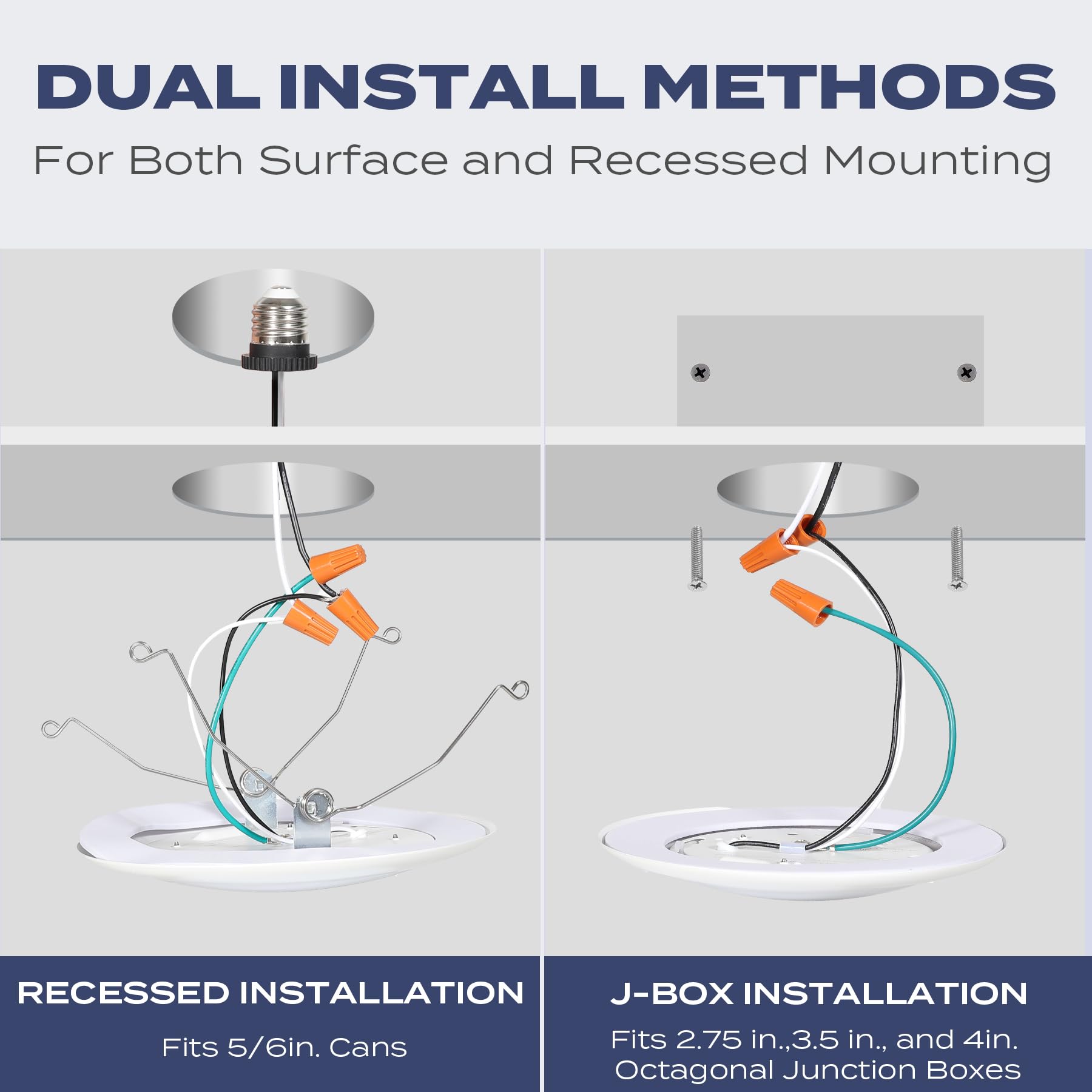 24 Pack 6 Inch Flush Mount Ceiling Light, Recessed Lighting, Led Disk Lights, Low Profile Surface Mount Light, Dimmable, 2700K/3