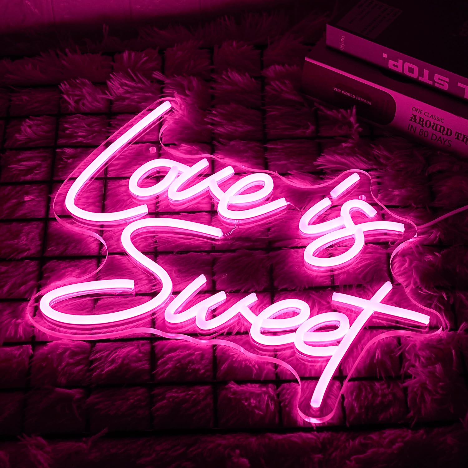 LMSIGNLY Neon Sign - inLove is Sweetin Pink LED Light for Weddings, Bridal Showers, Engagements - 14.5x12.8 inches, Silicone Material