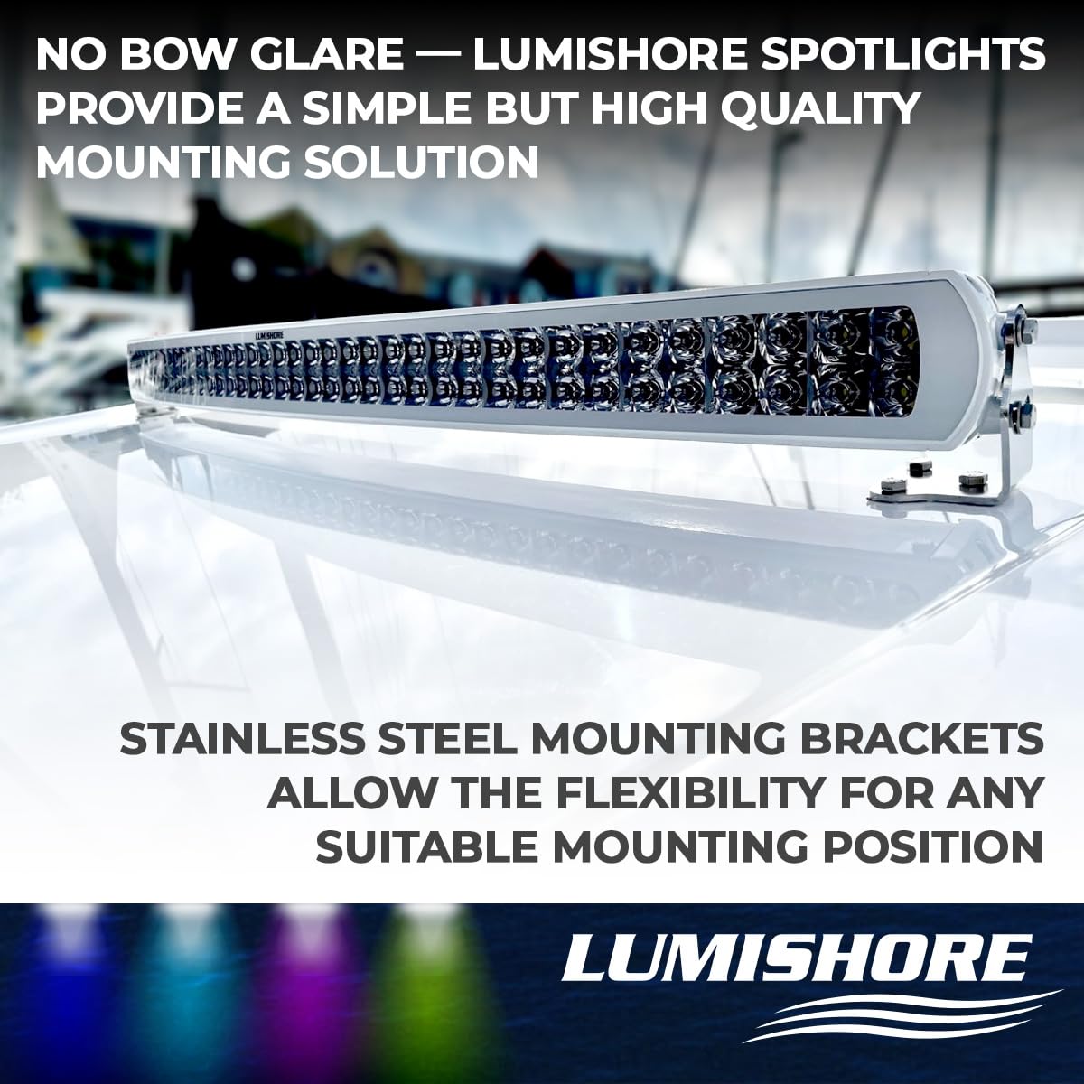 Lumishore 30 Inch LED Spotlight - Waterproof White Light Bar, 53,460 Lumens, Aluminum, Model 60-0472