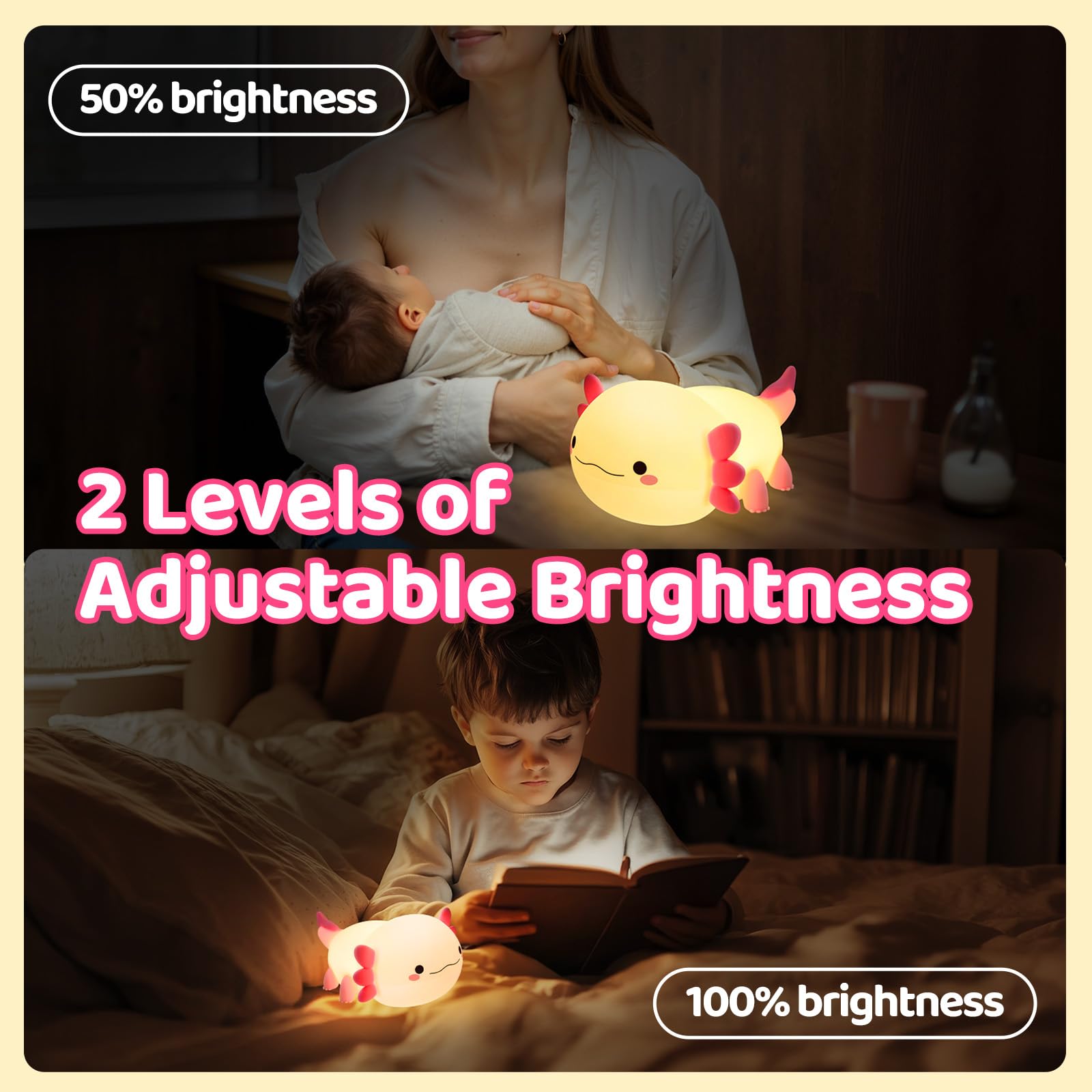 Caaaat Silicone Pumpkin Duck Night Light with 3 Levels of Brightness for Kids, 7 Colors Kawaii Lamp for Bedroom Halloween Decor,