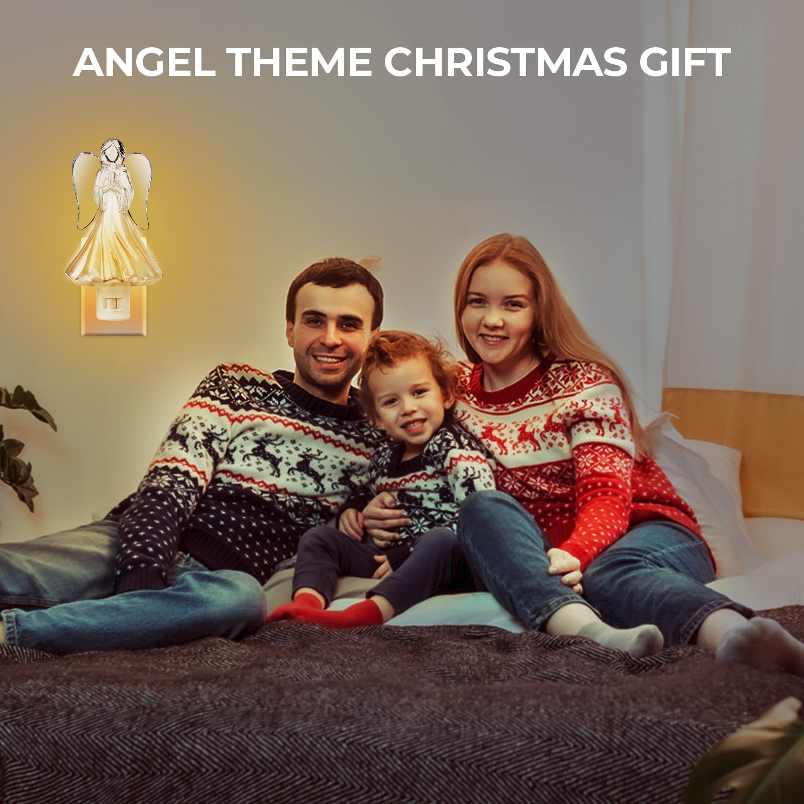 Huazhqing 2Pcs Praying Angel Night Light Plug Into Wall With 5W C7 Bulb  360 Degree Swivel Plug With On/Off Switch Angel Night Light For Bedroom Bathroom Kitchen Hallway  Holidays Gifts For Christmas