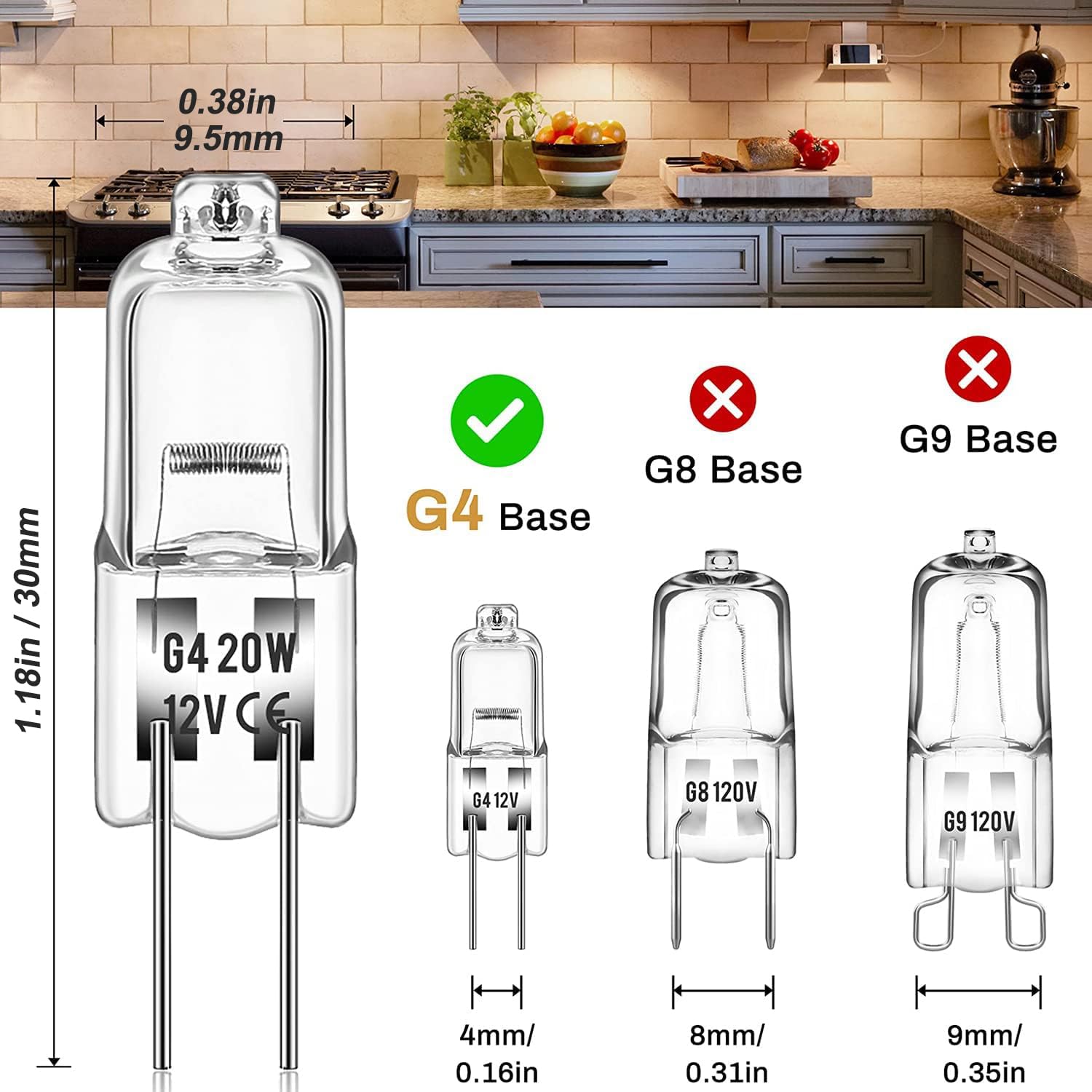 Vannise Halogen 20 Watt 12 Volt Light Bulbs 2 Pin G4 Base-10 Pack Long Lasting G4 Halogen Bulb 20W, High Output G4 Bulb Dimmable