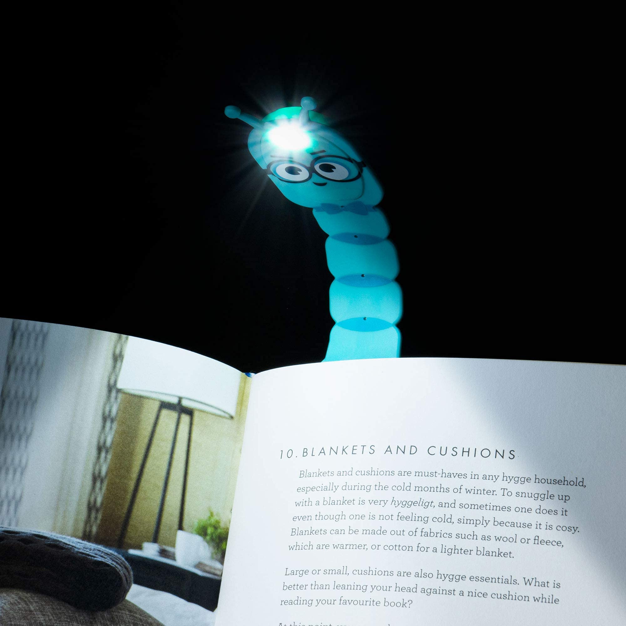 Gifts for Readers & Writers Flexilight Pal Bookmark Light | LED Clip-On | Battery Operated | Silicone Rubber | Bookworm Teal