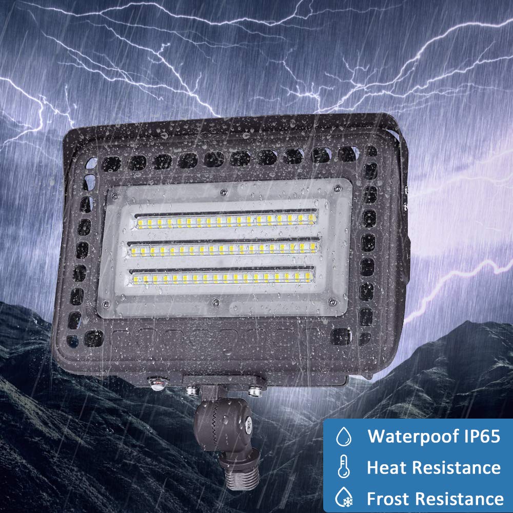 Szgmjia 60W Led Flood Light With Knuckle, Dusk To Dawn Outdoor Light,Ultra Brightness Daylight 7800Lm 300W Equivalent,Waterproof Security Light For Yard Garden Playground