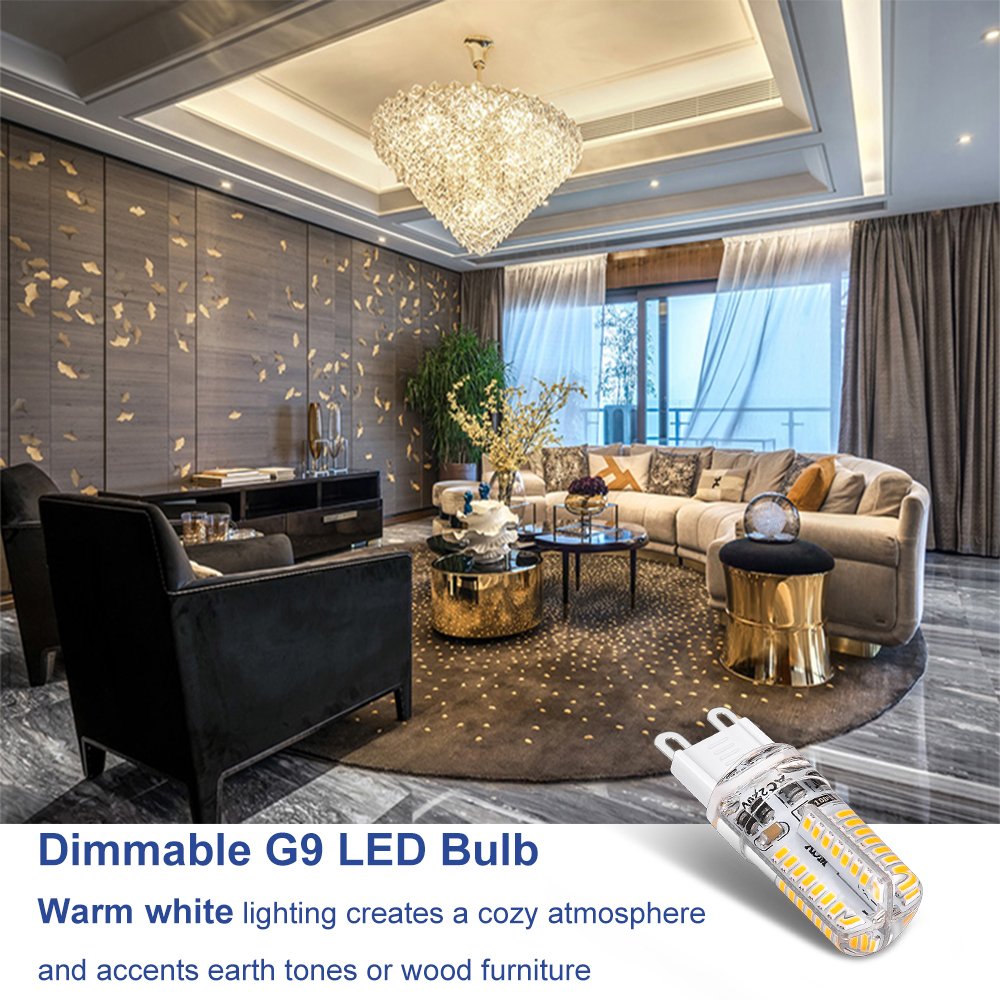 YGS-Tech G9 LED Bulb Dimmable, 4W (35W Halogen Equivalent), 3000K Warm White, Plastic, 6-Pack